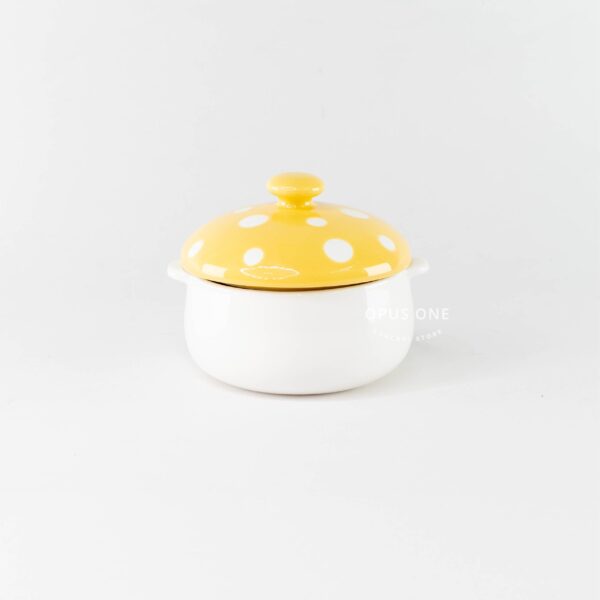 Opus One Sullivan Mushroom Bowl with Lid 4" 14795 Yellow