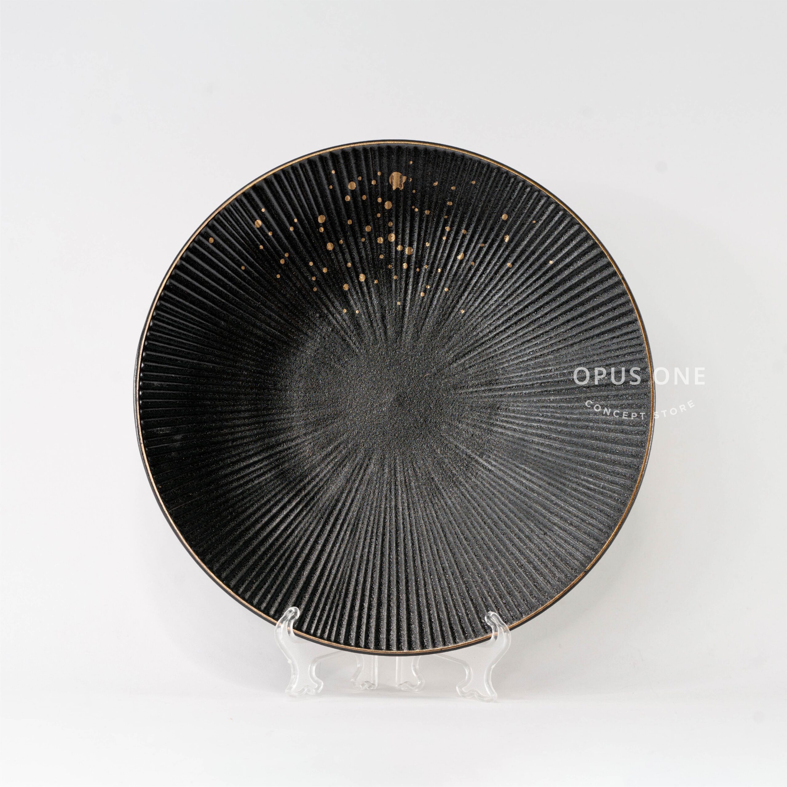 Opus One Piring Datar 10" Hitam Bercak Gold 9767