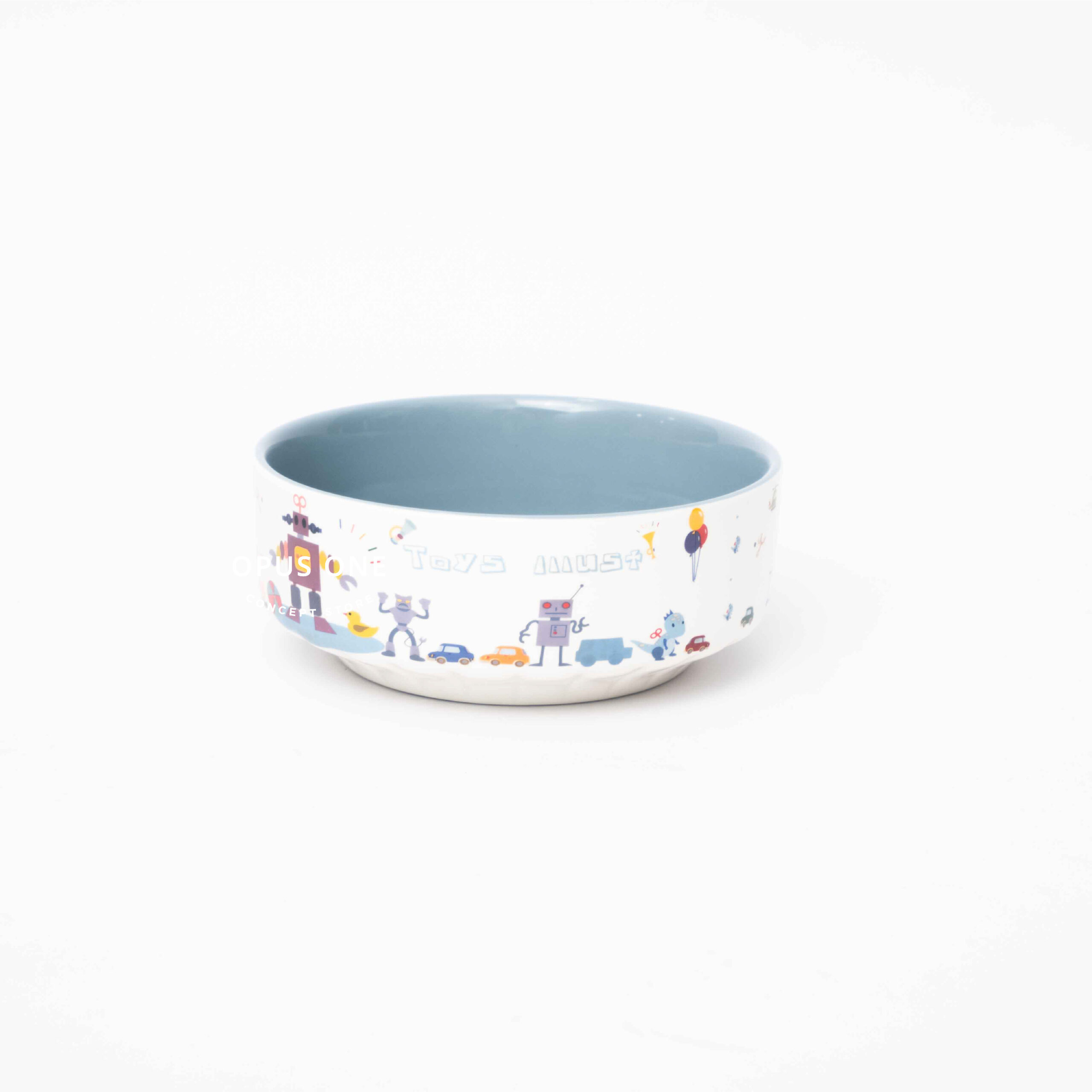 Opus One Playground Story Ceramic Bowl 7" 13965 Blue Dot
