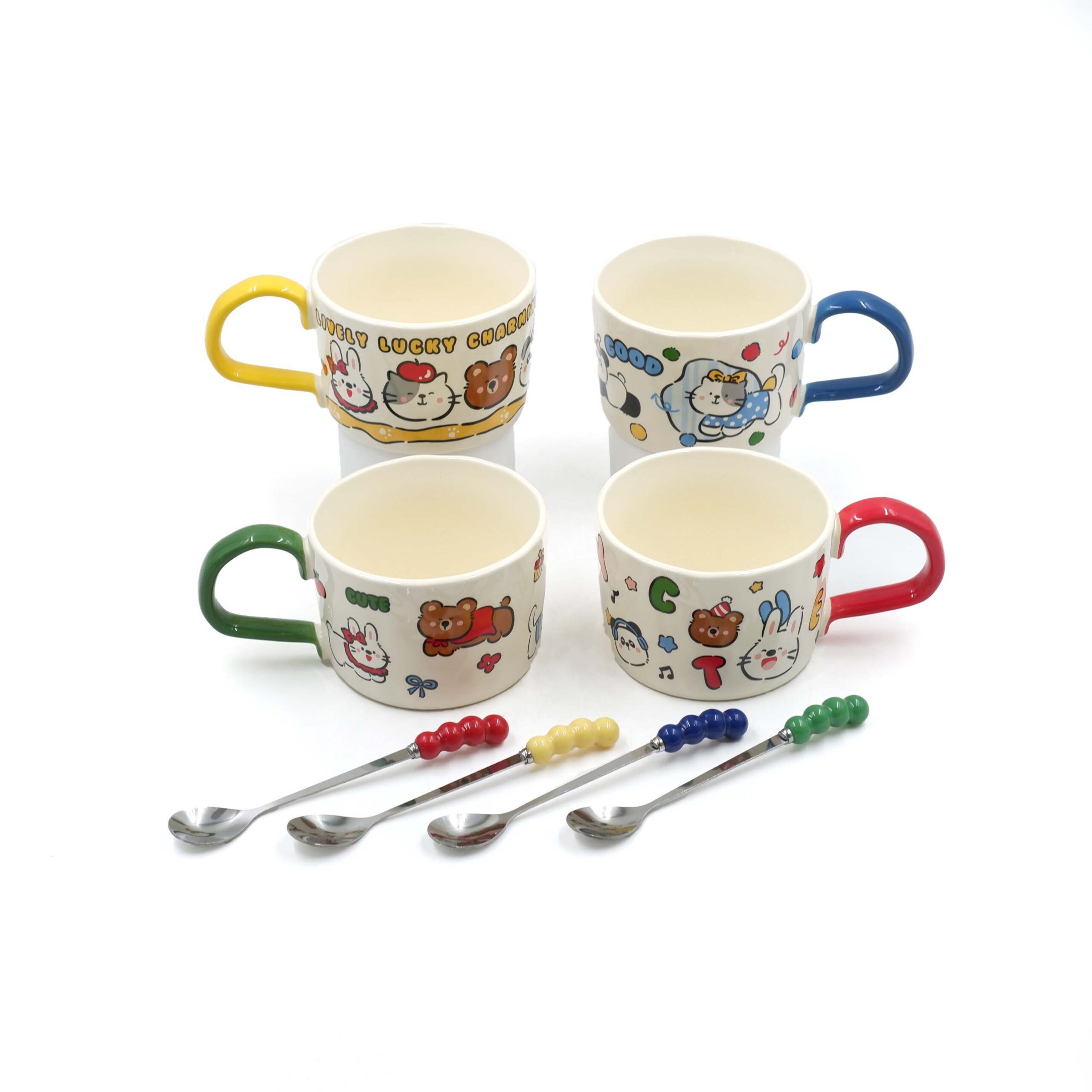 Opus One Happy Bunch Solid Color Mug With Spoon 480ml XI1269-L 24953