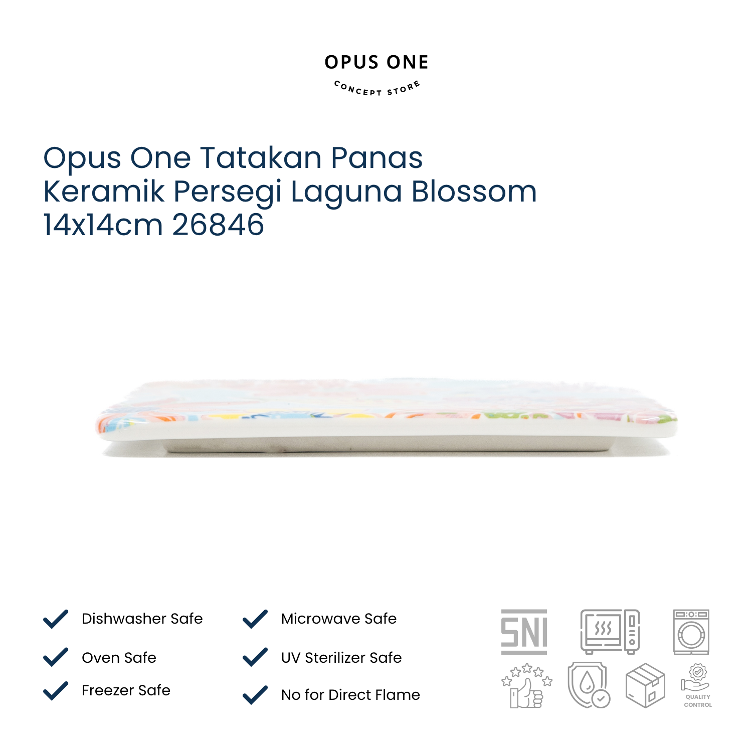 Opus One Tatakan Panas Keramik Persegi Laguna Blossom 14x14cm 26846 - Image 3