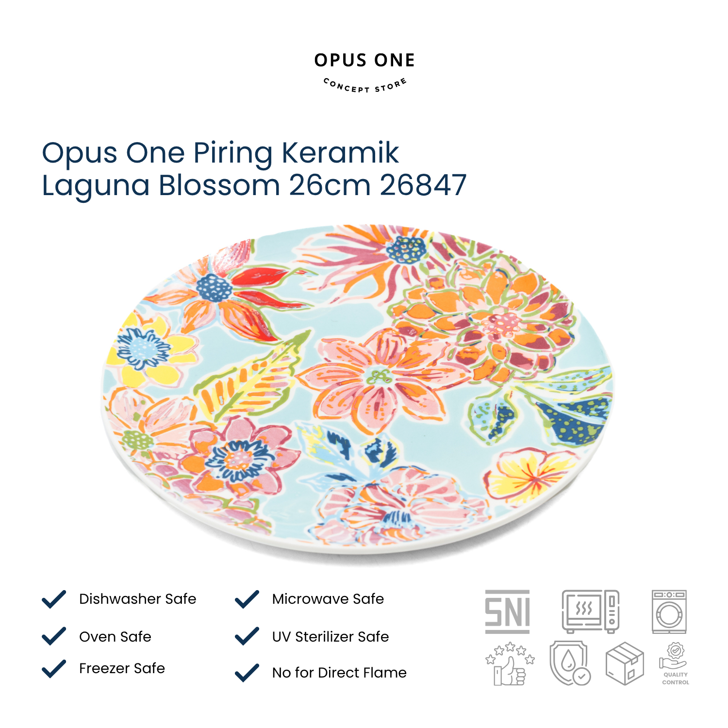 Opus One Piring Keramik Laguna Blossom 26cm 26847