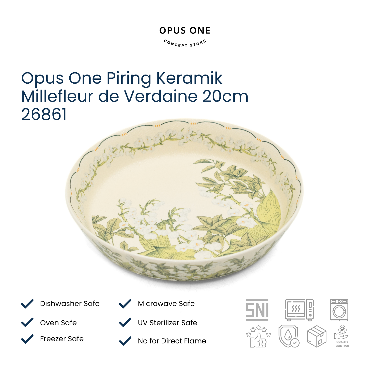Opus One Piring Keramik Millefleur de Verdaine 20cm 26861