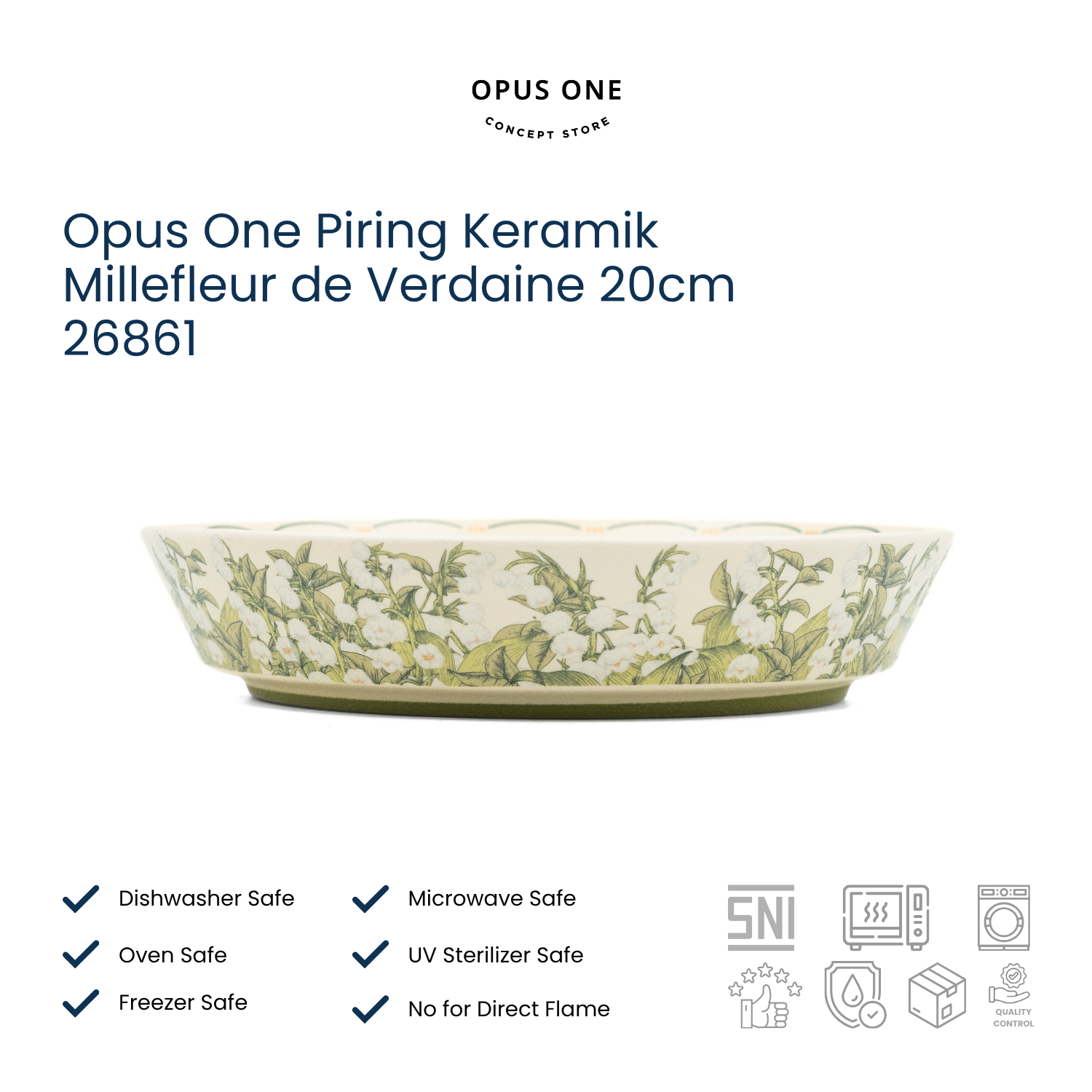 Opus One Piring Keramik Millefleur de Verdaine 20cm 26861 - Image 3