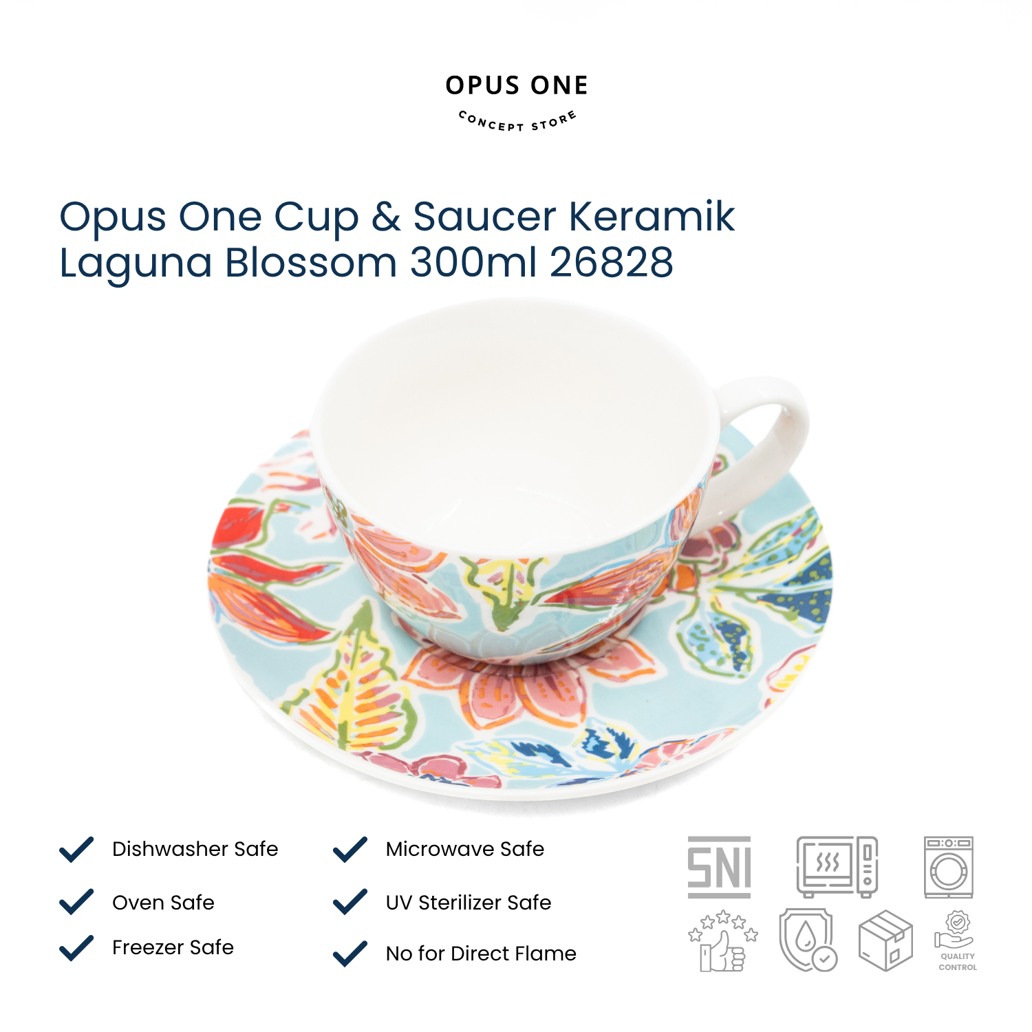 Opus One Cup & Saucer Keramik Laguna Blossom 300ml 26828 - Image 3