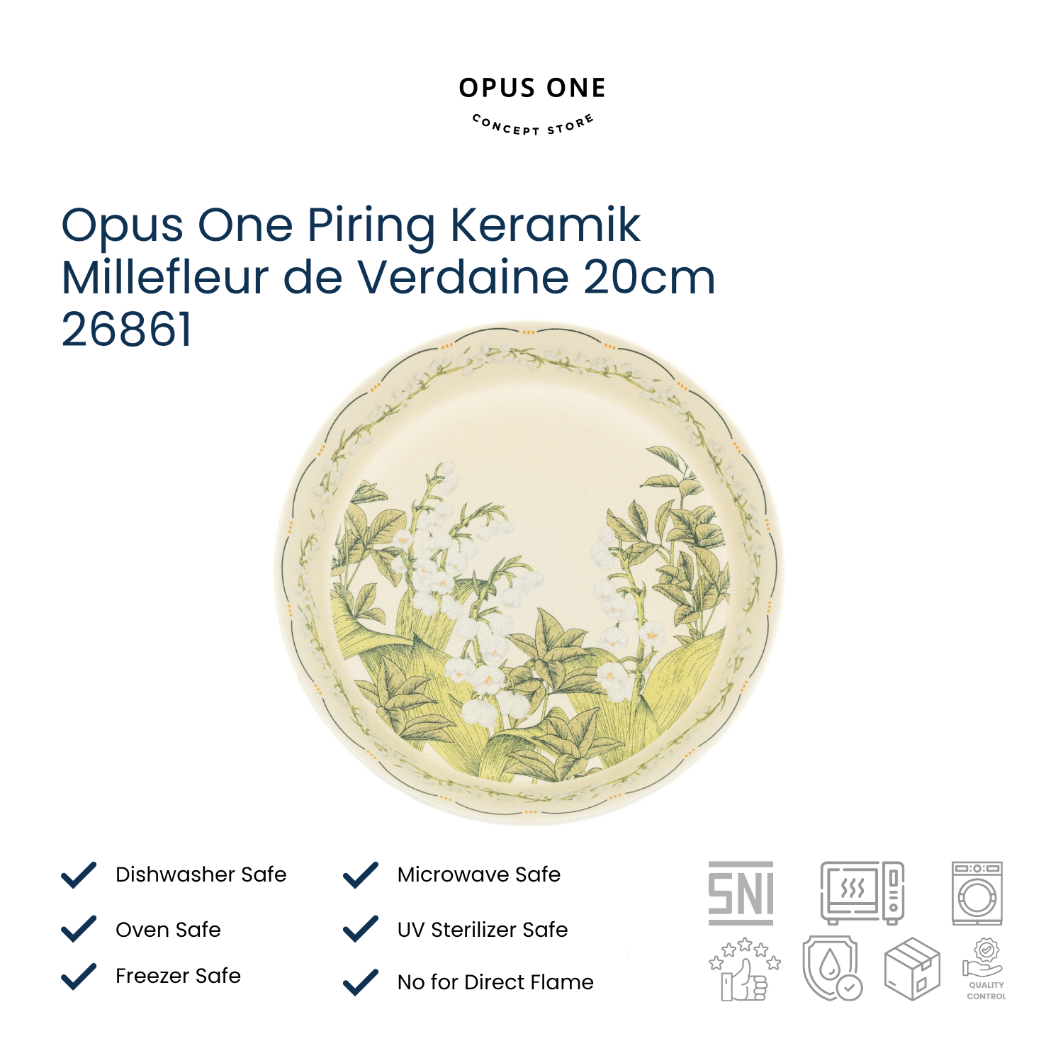 Opus One Piring Keramik Millefleur de Verdaine 20cm 26861 - Image 2