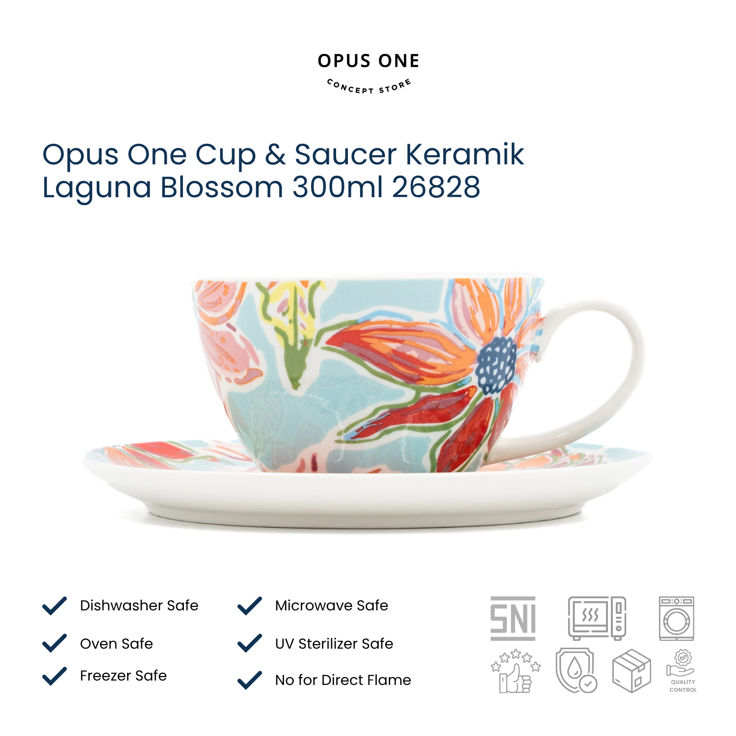 Opus One Cup & Saucer Keramik Laguna Blossom 300ml 26828 - Image 2