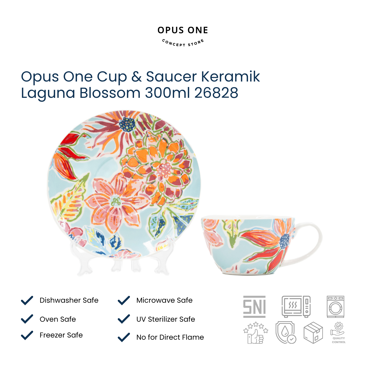 Opus One Cup & Saucer Keramik Laguna Blossom 300ml 26828