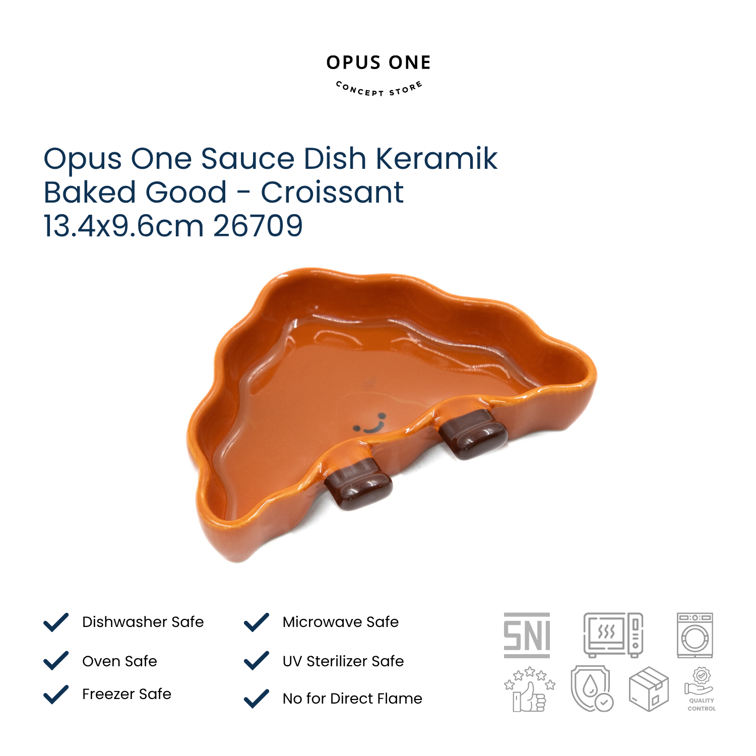 Opus One Sauce Dish Keramik Baked Good - Croissant 13.4x9.6cm 26709 - Image 2