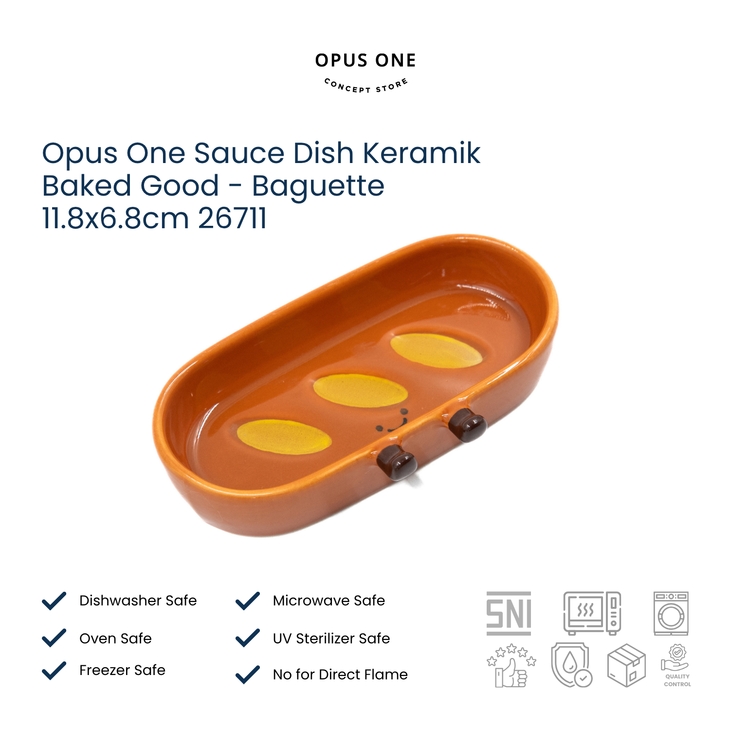 Opus One Sauce Dish Keramik Baked Good - Baguette 11.8x6.8cm 26711 - Image 2