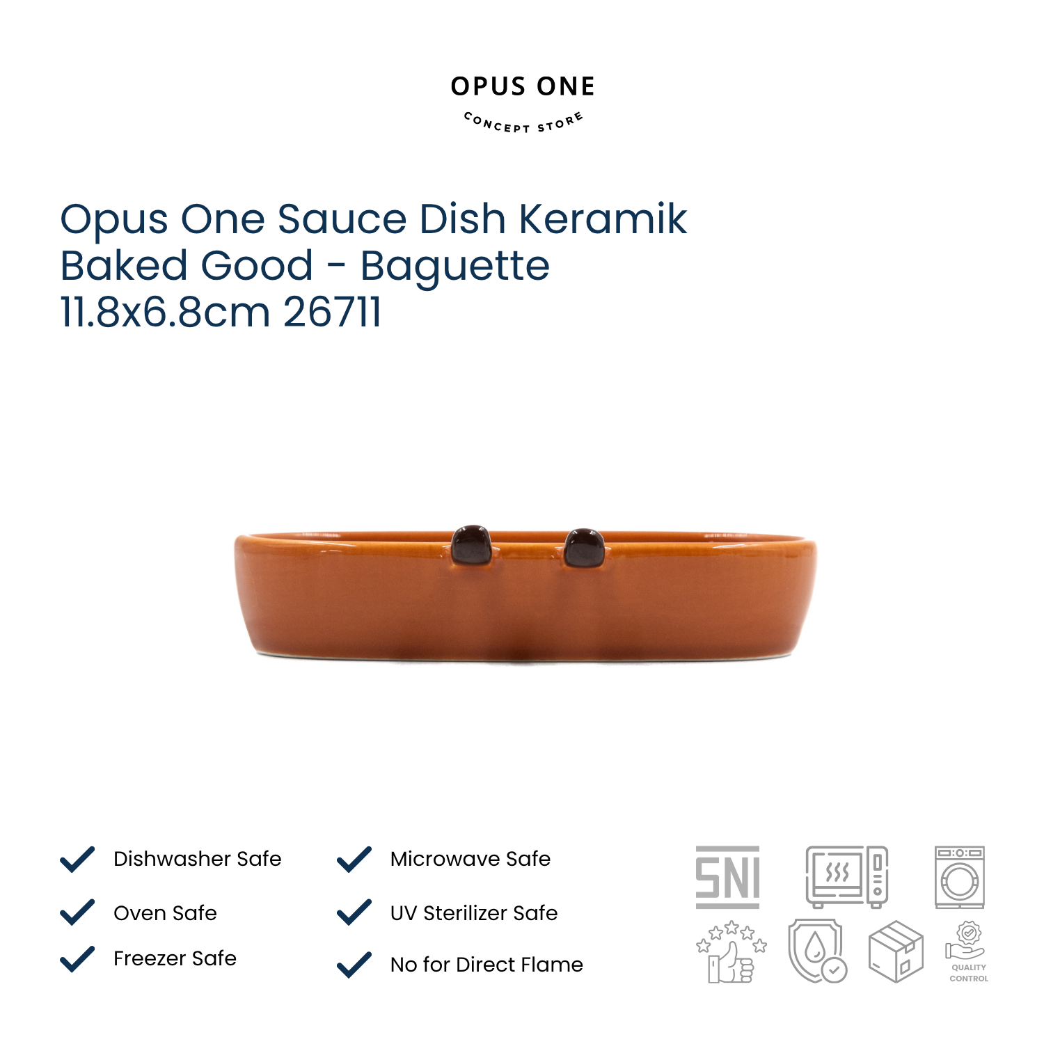 Opus One Sauce Dish Keramik Baked Good - Baguette 11.8x6.8cm 26711 - Image 3