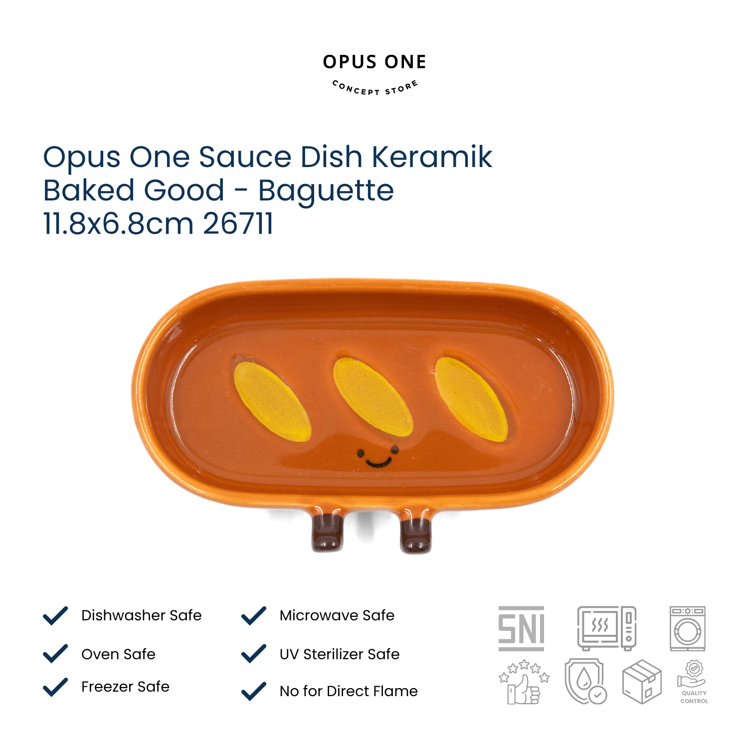 Opus One Sauce Dish Keramik Baked Good - Baguette 11.8x6.8cm 26711
