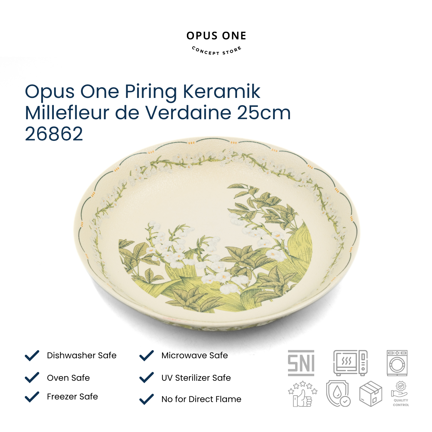 Opus One Piring Keramik Millefleur de Verdaine 25cm 26862