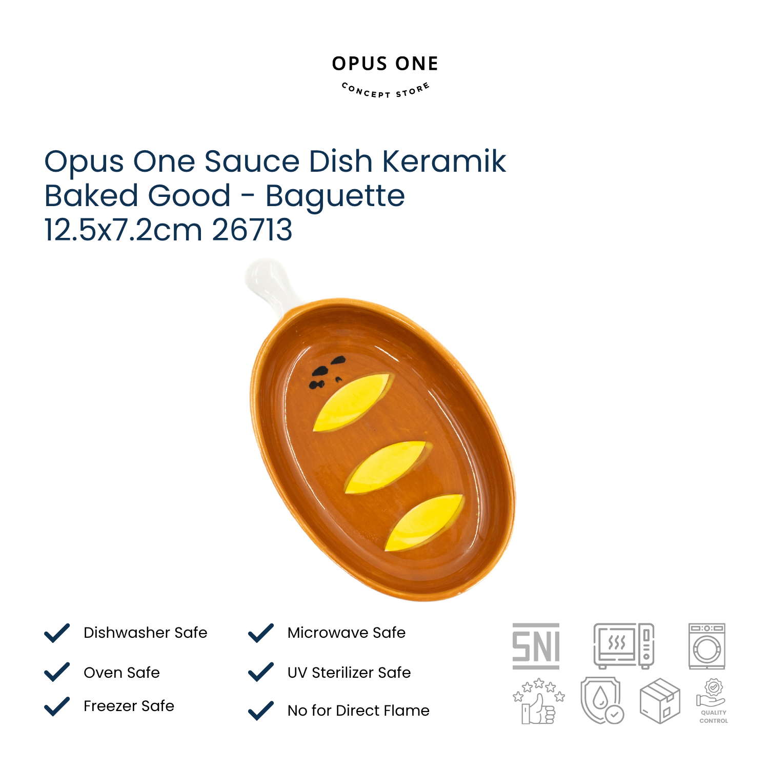 Opus One Sauce Dish Keramik Baked Good - Baguette 12.5x7.2cm 26713