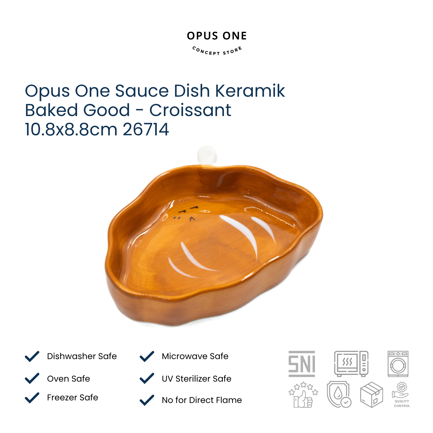 Opus One Sauce Dish Keramik Baked Good - Croissant 10.8x8.8cm 26714