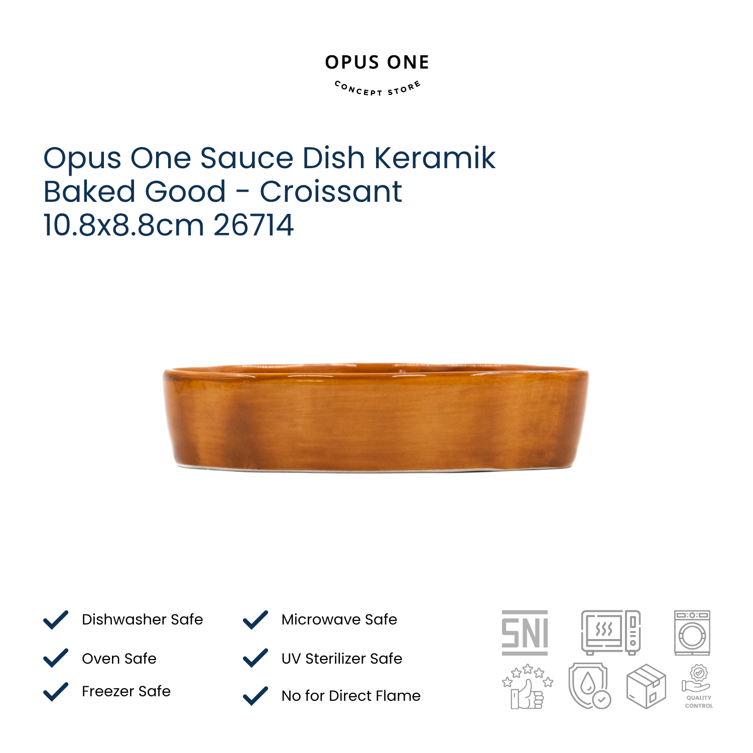 Opus One Sauce Dish Keramik Baked Good - Croissant 10.8x8.8cm 26714 - Image 3