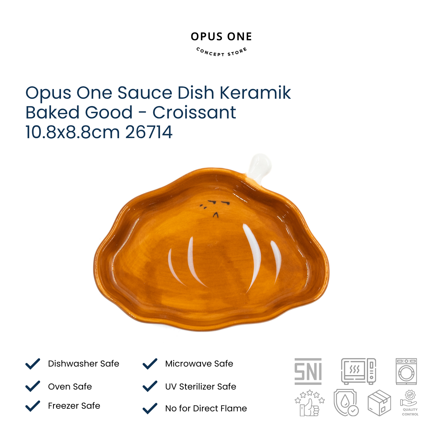 Opus One Sauce Dish Keramik Baked Good - Croissant 10.8x8.8cm 26714 - Image 2
