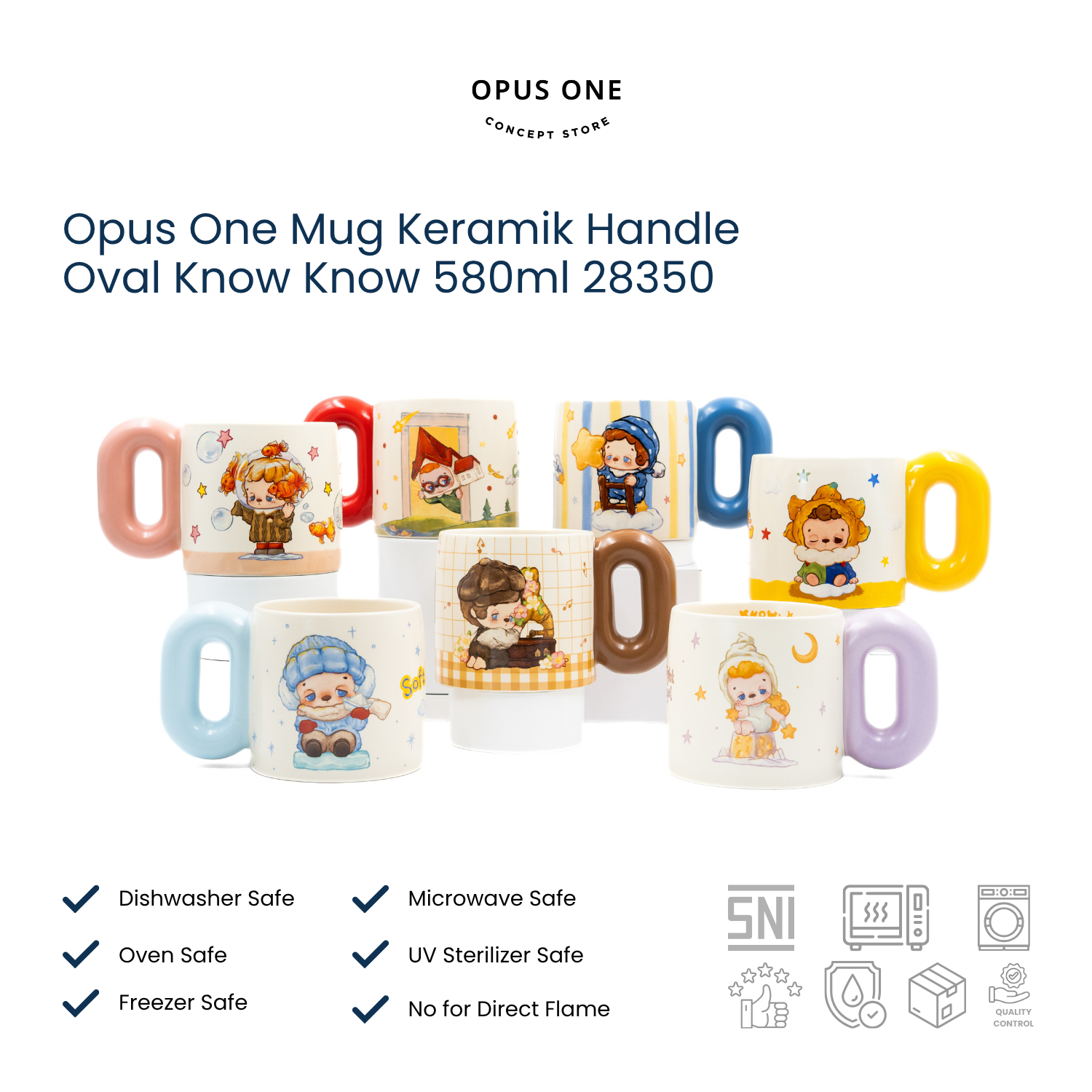 Opus One Mug Keramik Handle Oval Know Know 580ml 28350