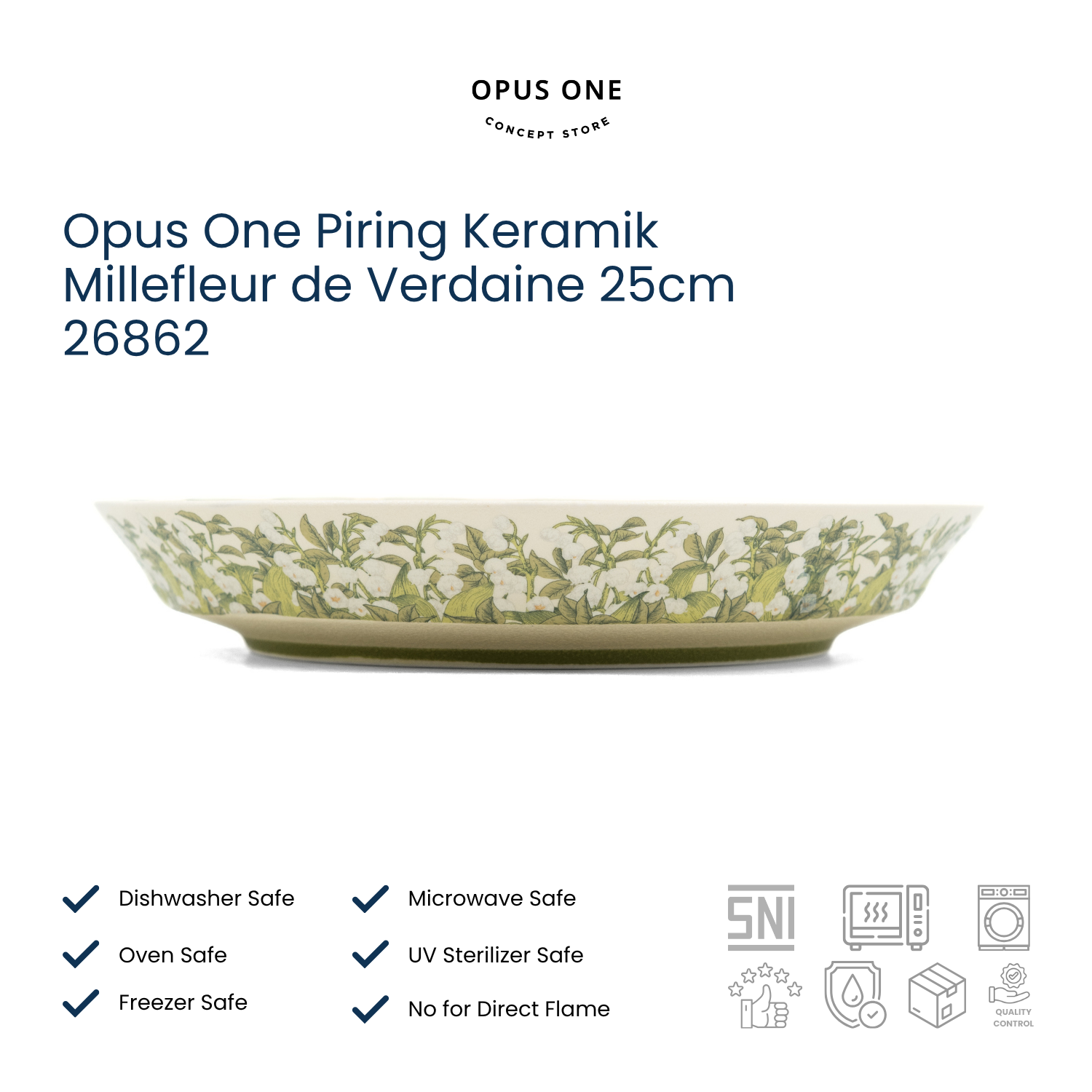 Opus One Piring Keramik Millefleur de Verdaine 25cm 26862 - Image 4