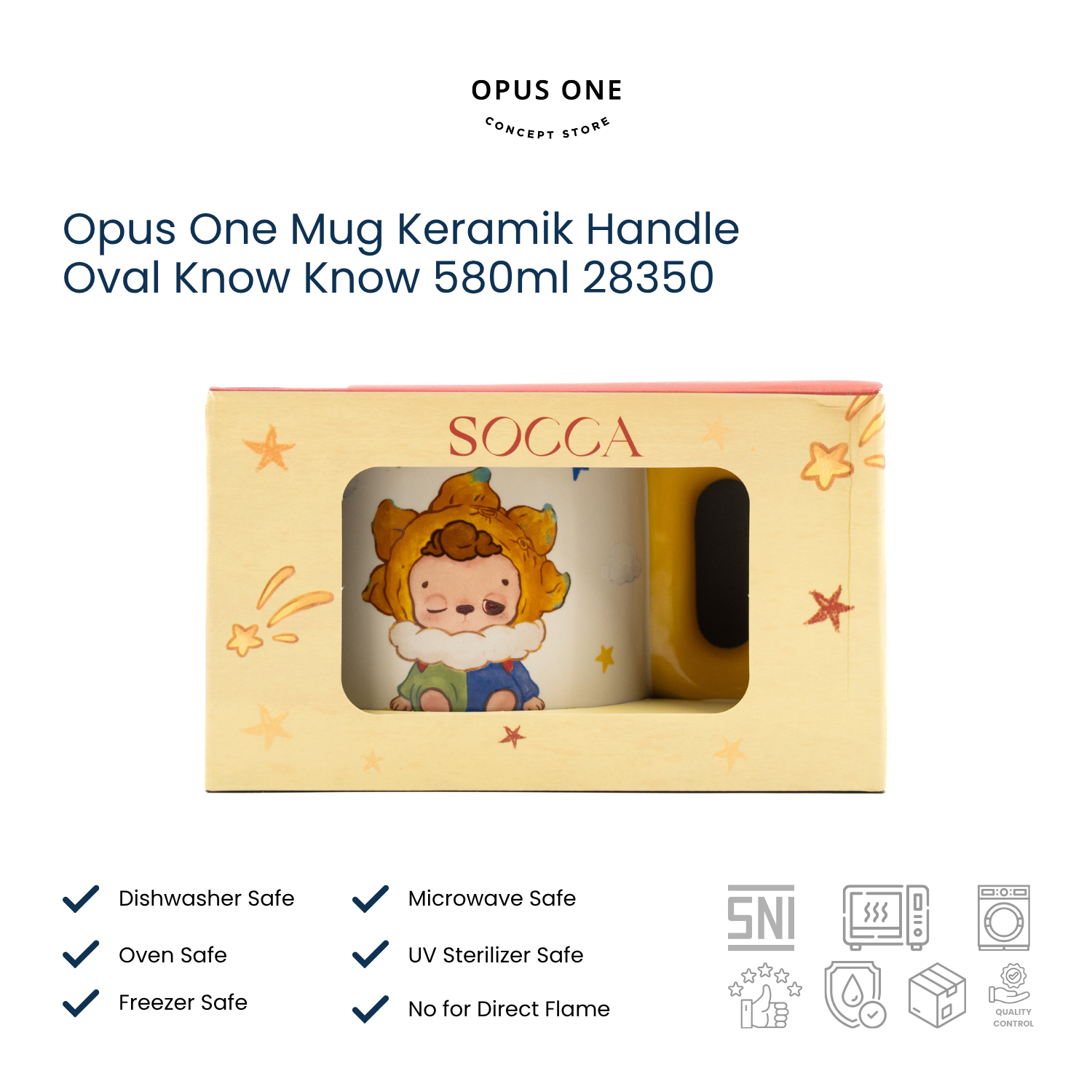 Opus One Mug Keramik Handle Oval Know Know 580ml 28350 - Image 2