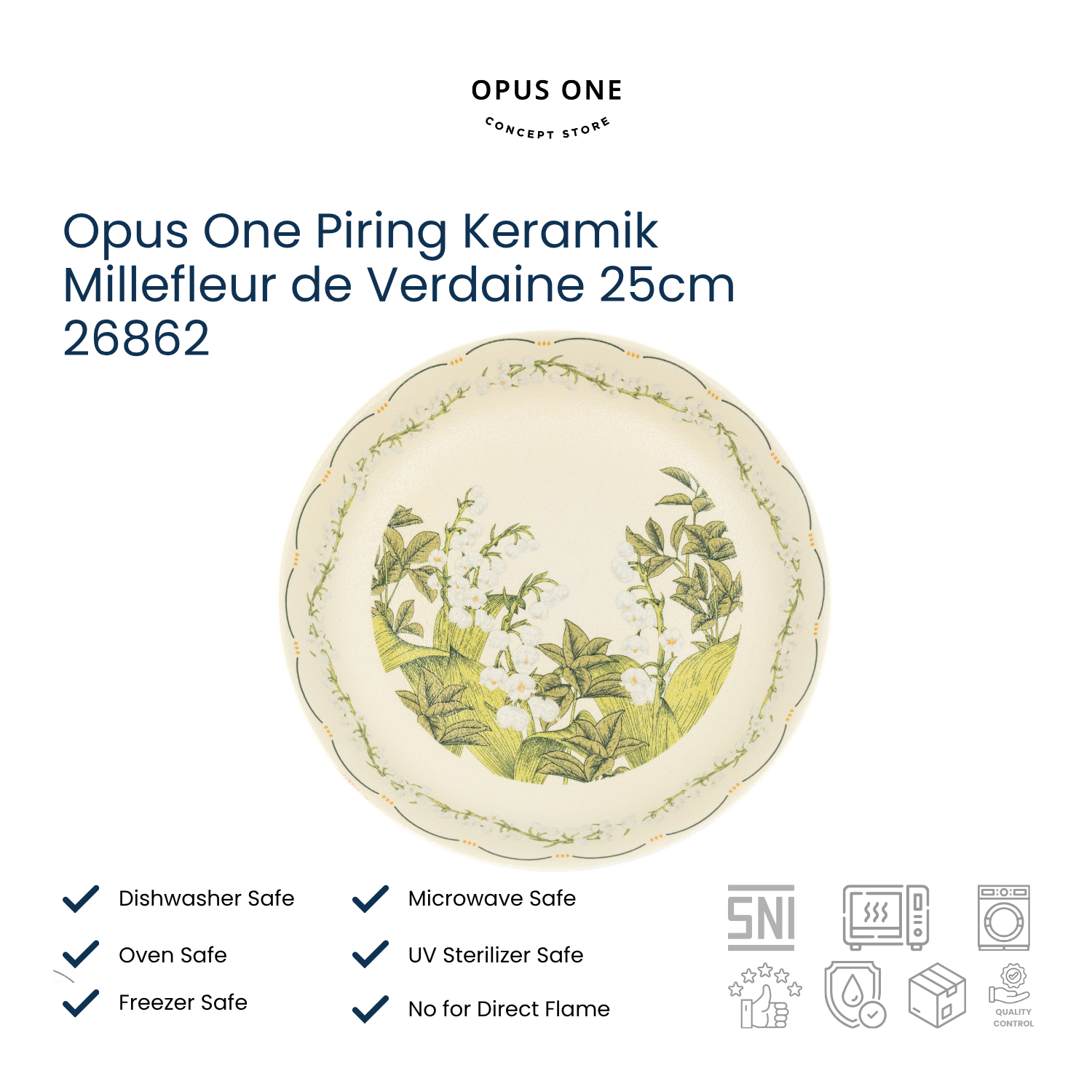 Opus One Piring Keramik Millefleur de Verdaine 25cm 26862 - Image 2