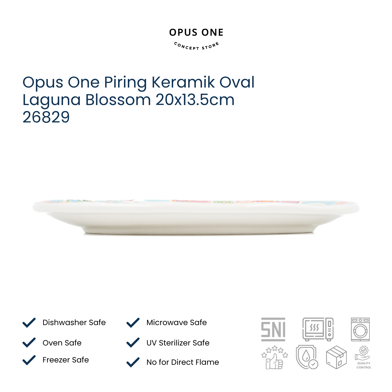 Opus One Piring Keramik Oval Laguna Blossom 20x13.5cm 26829 - Image 3