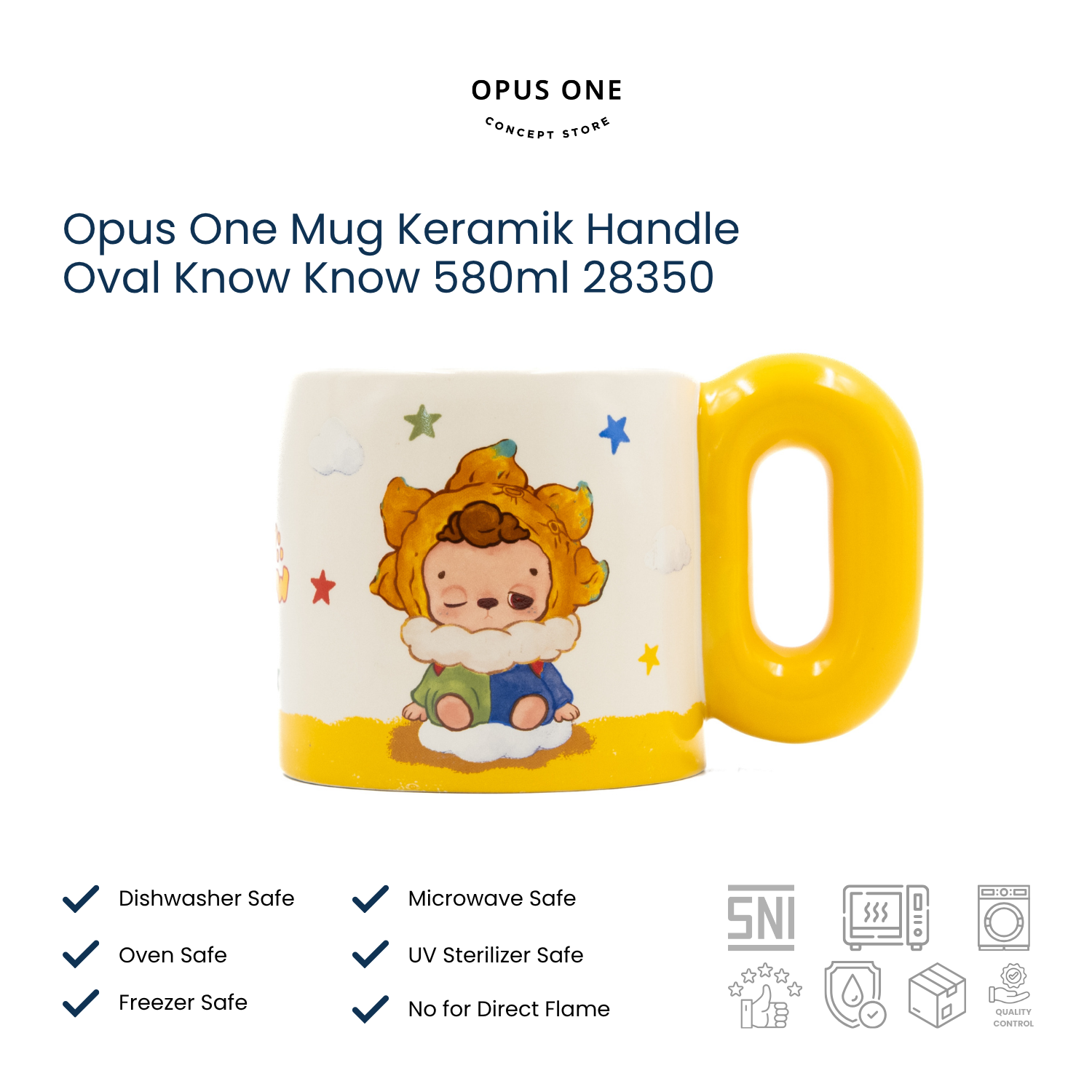 Opus One Mug Keramik Handle Oval Know Know 580ml 28350 - Image 3