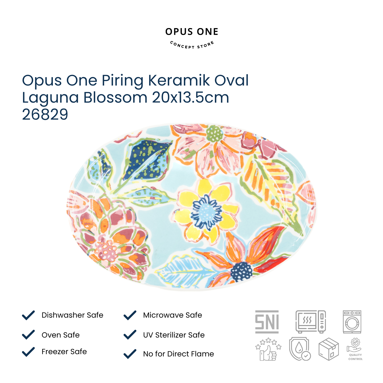 Opus One Piring Keramik Oval Laguna Blossom 20x13.5cm 26829 - Image 4