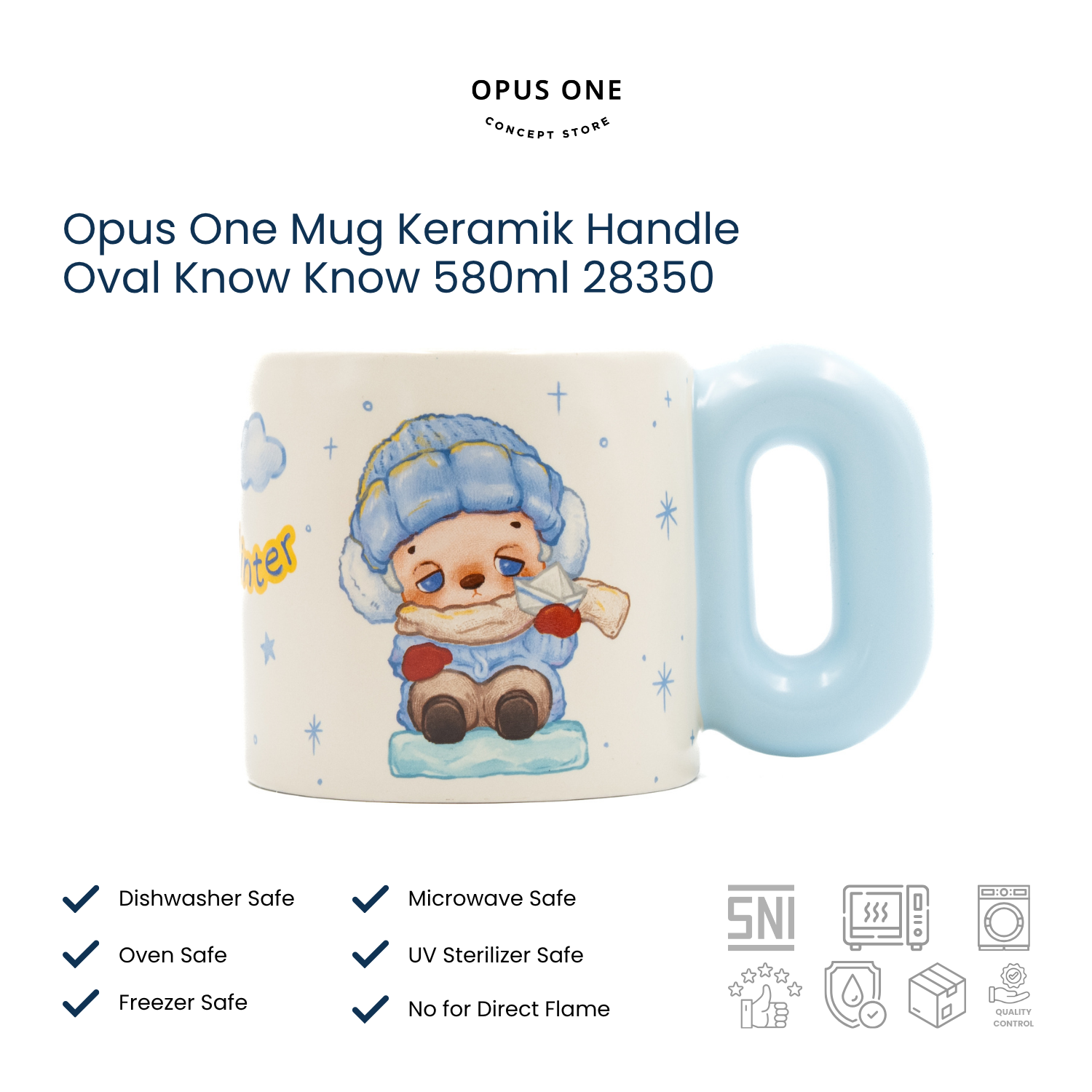 Opus One Mug Keramik Handle Oval Know Know 580ml 28350 - Image 4
