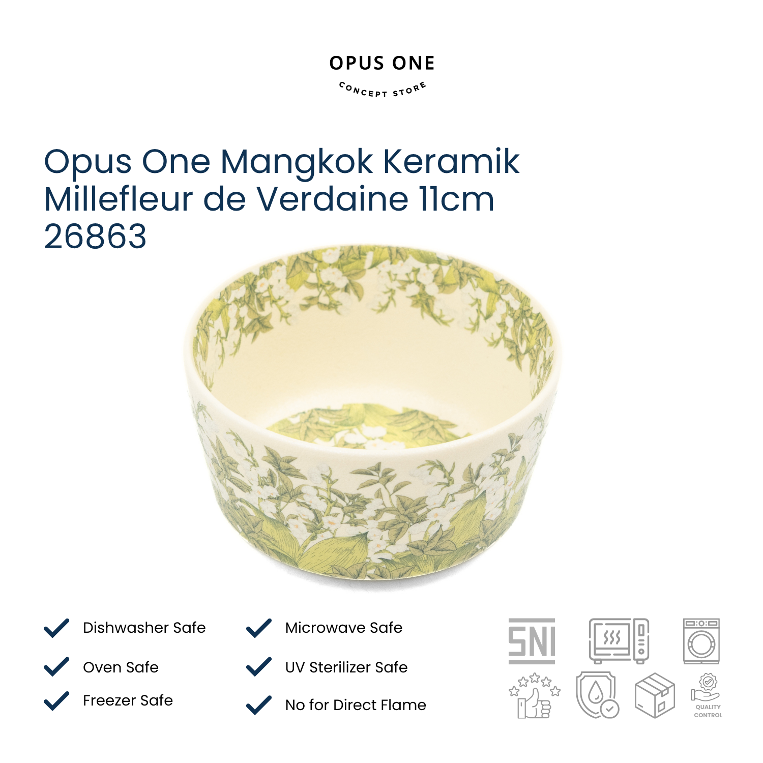 Opus One Mangkok Keramik Millefleur de Verdaine 11cm 26863