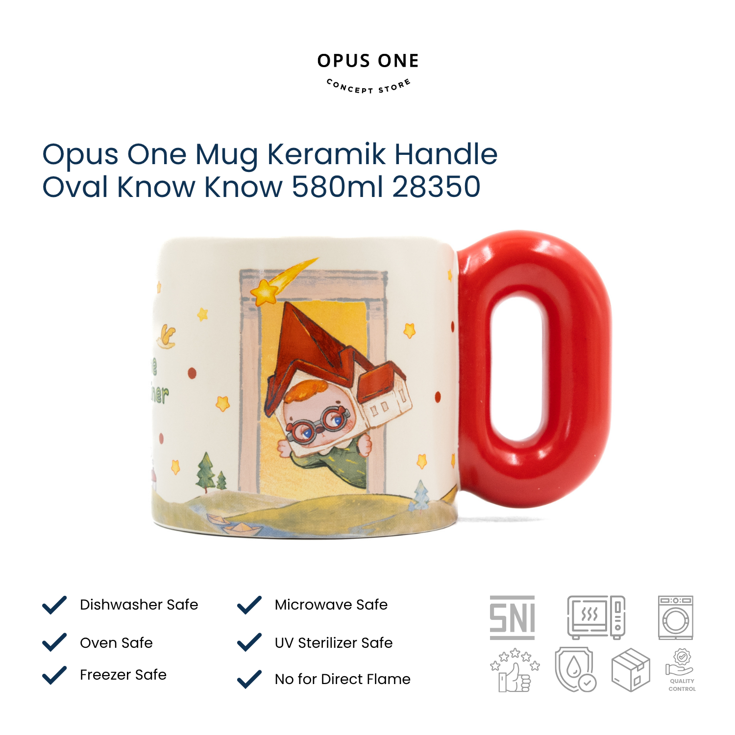 Opus One Mug Keramik Handle Oval Know Know 580ml 28350 - Image 5