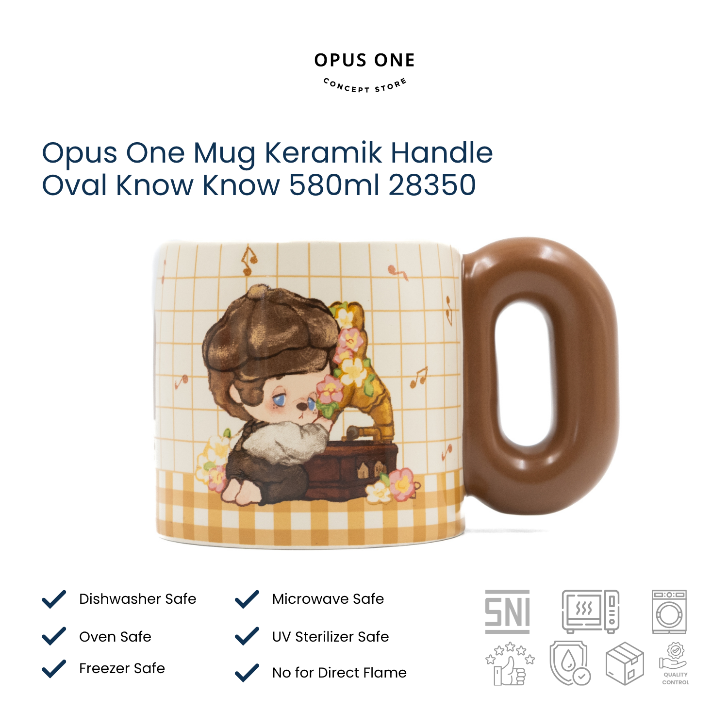 Opus One Mug Keramik Handle Oval Know Know 580ml 28350 - Image 6