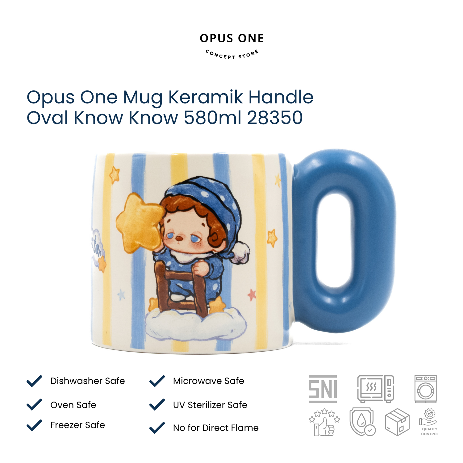 Opus One Mug Keramik Handle Oval Know Know 580ml 28350 - Image 7