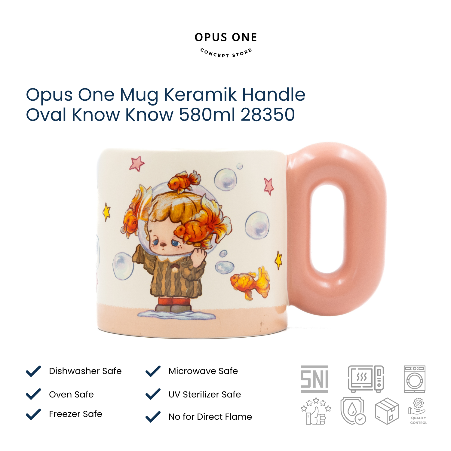 Opus One Mug Keramik Handle Oval Know Know 580ml 28350 - Image 8