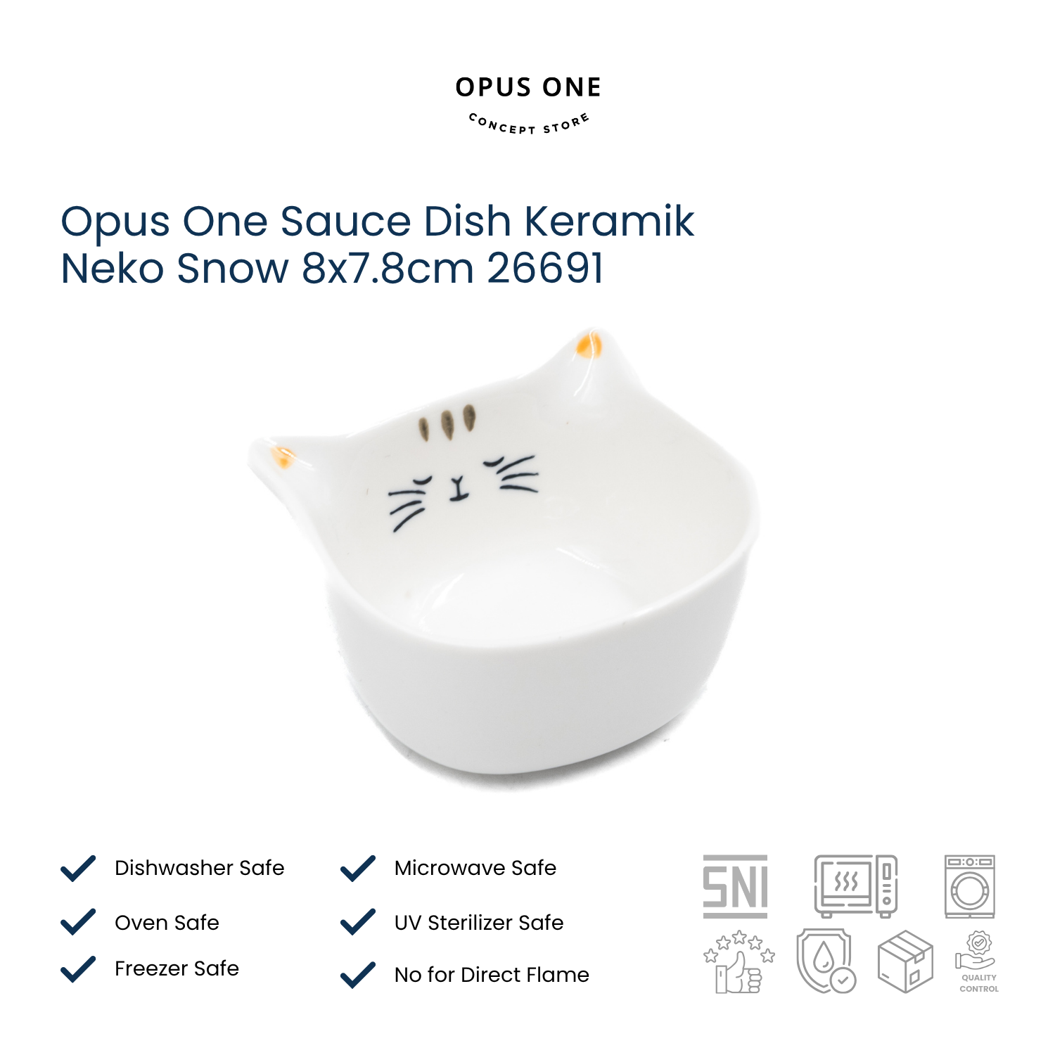 Opus One Sauce Dish Keramik Neko Snow 8x7.8cm 26691
