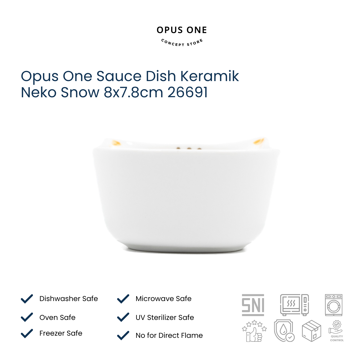Opus One Sauce Dish Keramik Neko Snow 8x7.8cm 26691 - Image 3