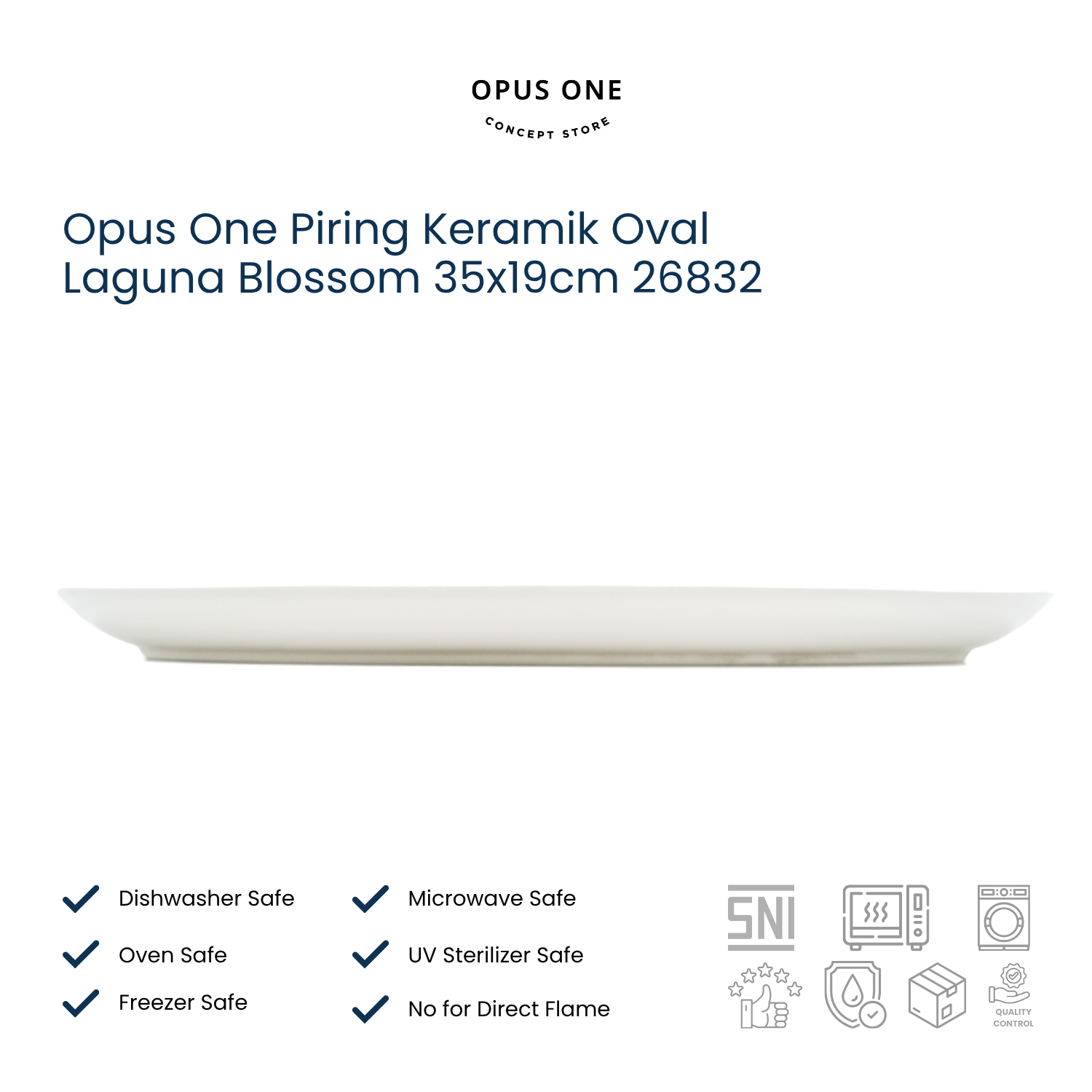 Opus One Piring Keramik Oval Laguna Blossom 35x19cm 26832 - Image 3