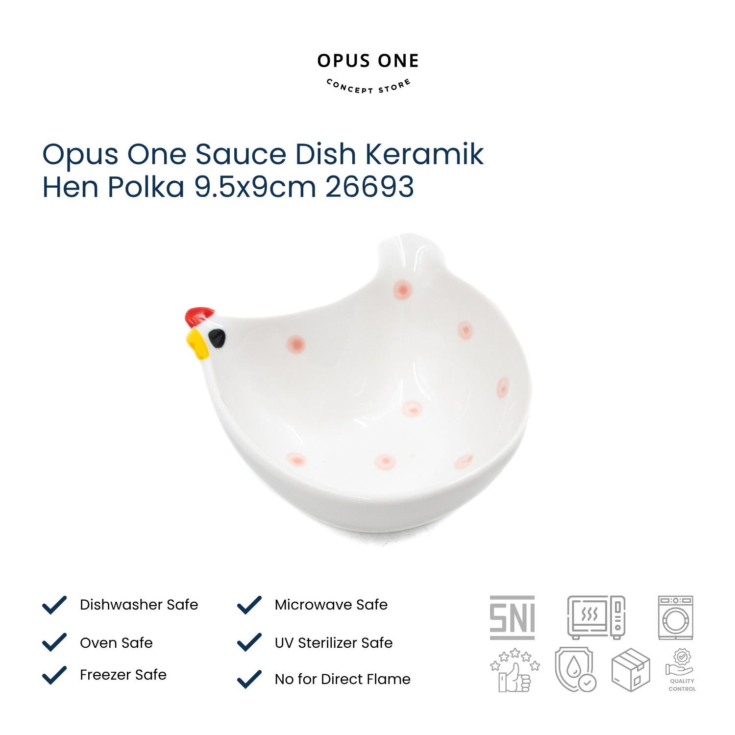 Opus One Sauce Dish Keramik Hen Polka 9.5x9cm 26693