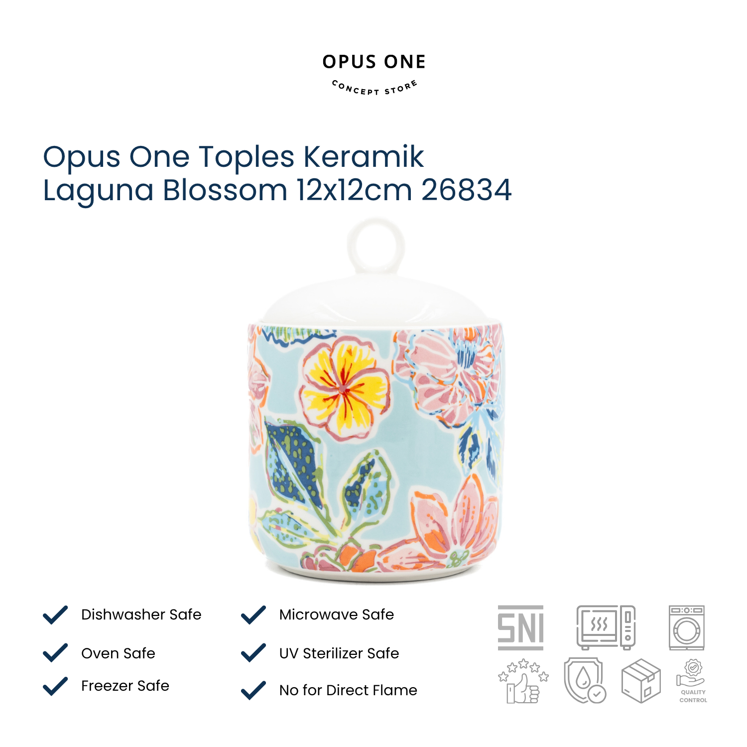 Opus One Toples Keramik Laguna Blossom 12x12cm 26834