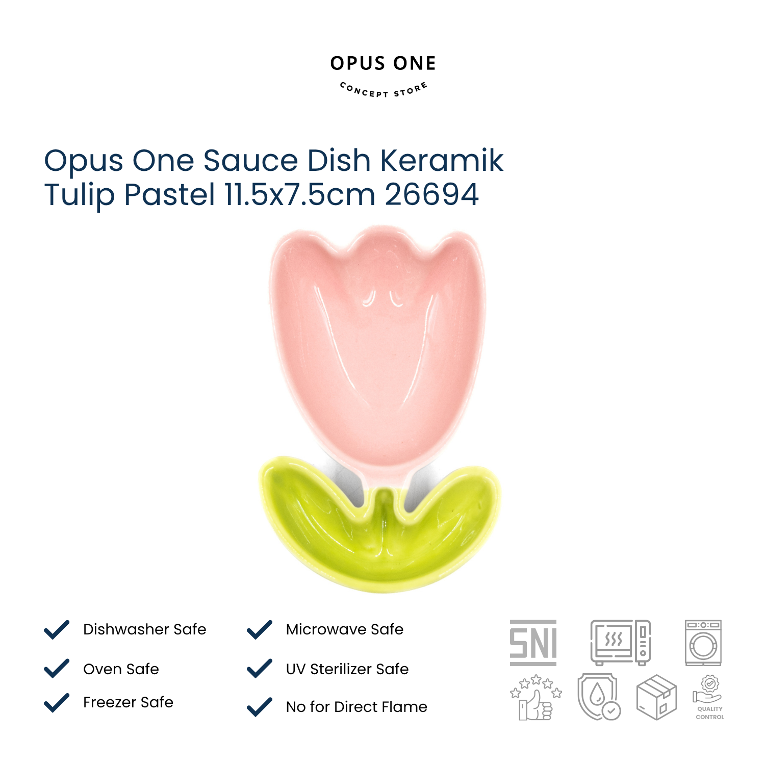 Opus One Sauce Dish Keramik Tulip Pastel 11.5x7.5cm 26694 - Image 2