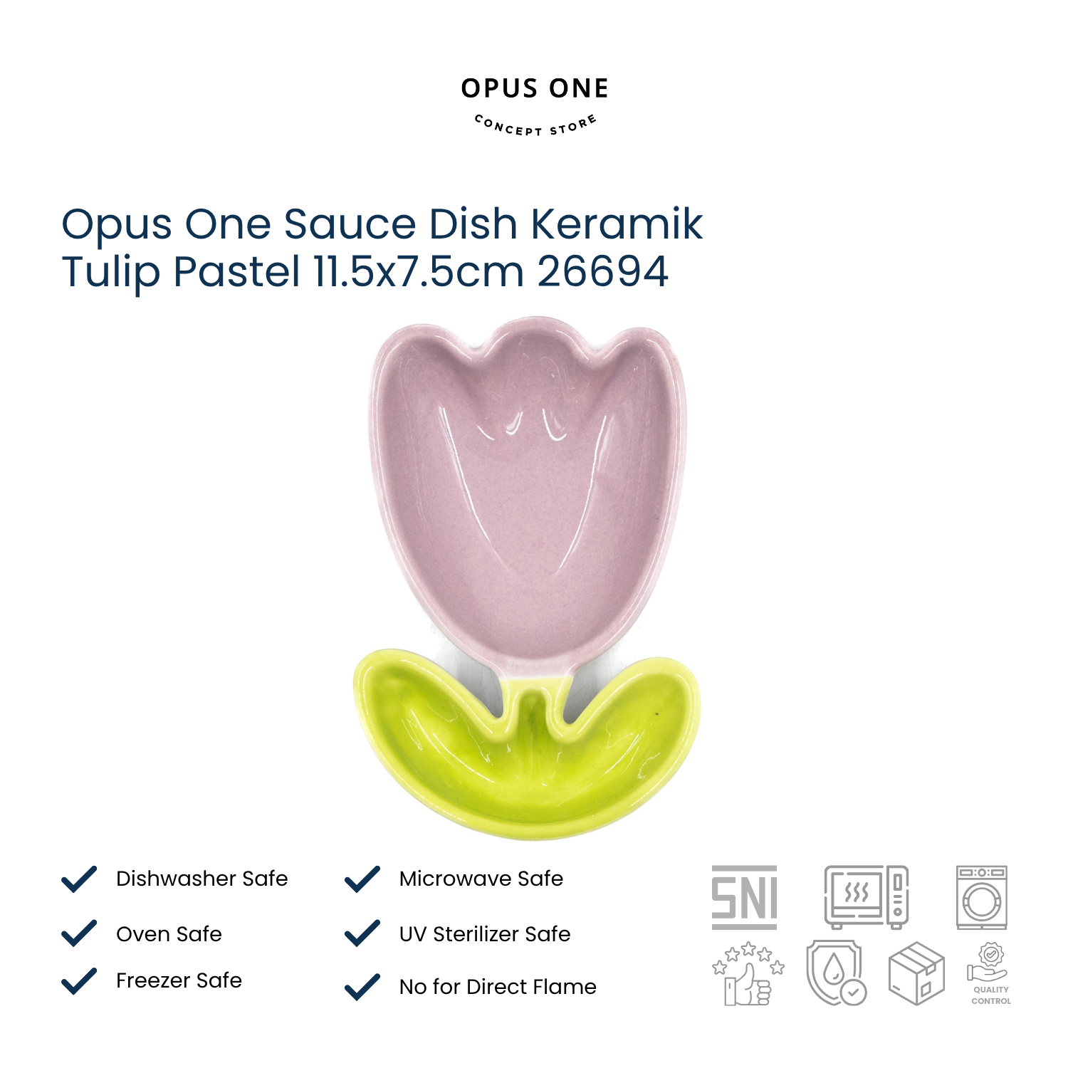 Opus One Sauce Dish Keramik Tulip Pastel 11.5x7.5cm 26694 - Image 3