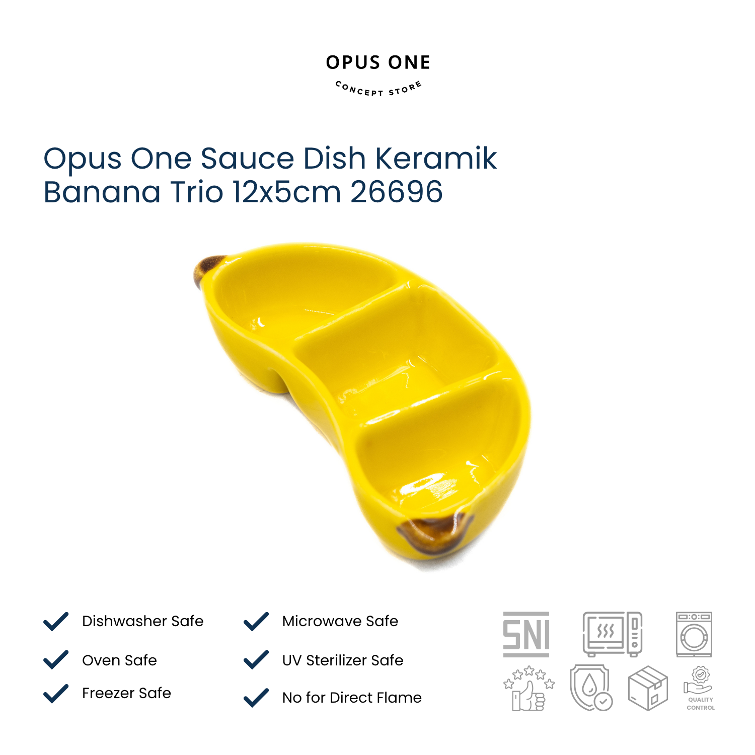 Opus One Sauce Dish Keramik Banana Trio 12x5cm 26696 - Image 3