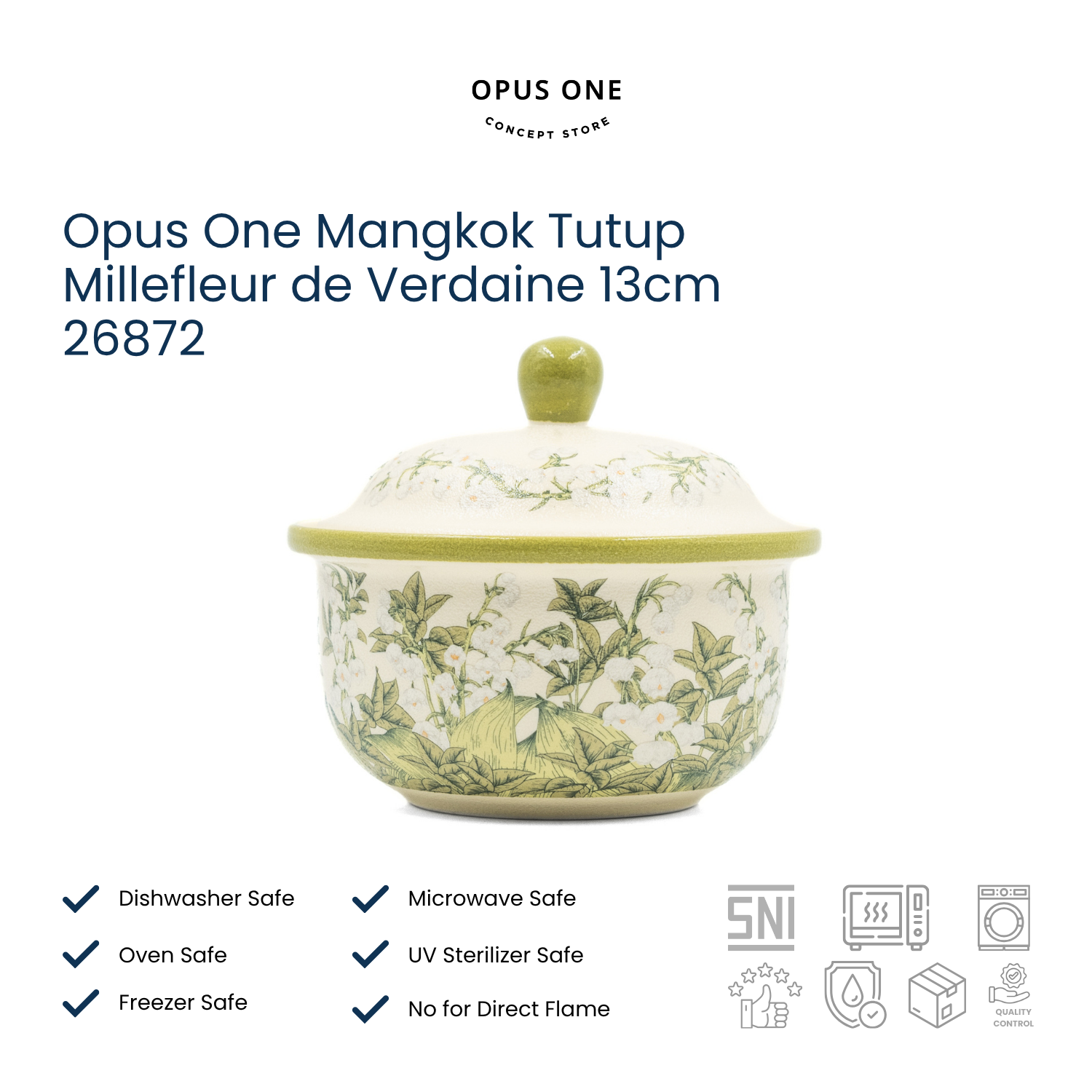 Opus One Mangkok Tutup Millefleur de Verdaine 13cm 26872