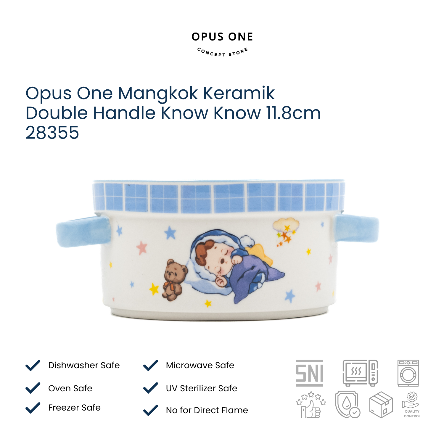 Opus One Mangkok Keramik Double Handle Know Know 11.8cm 28355 - Image 3