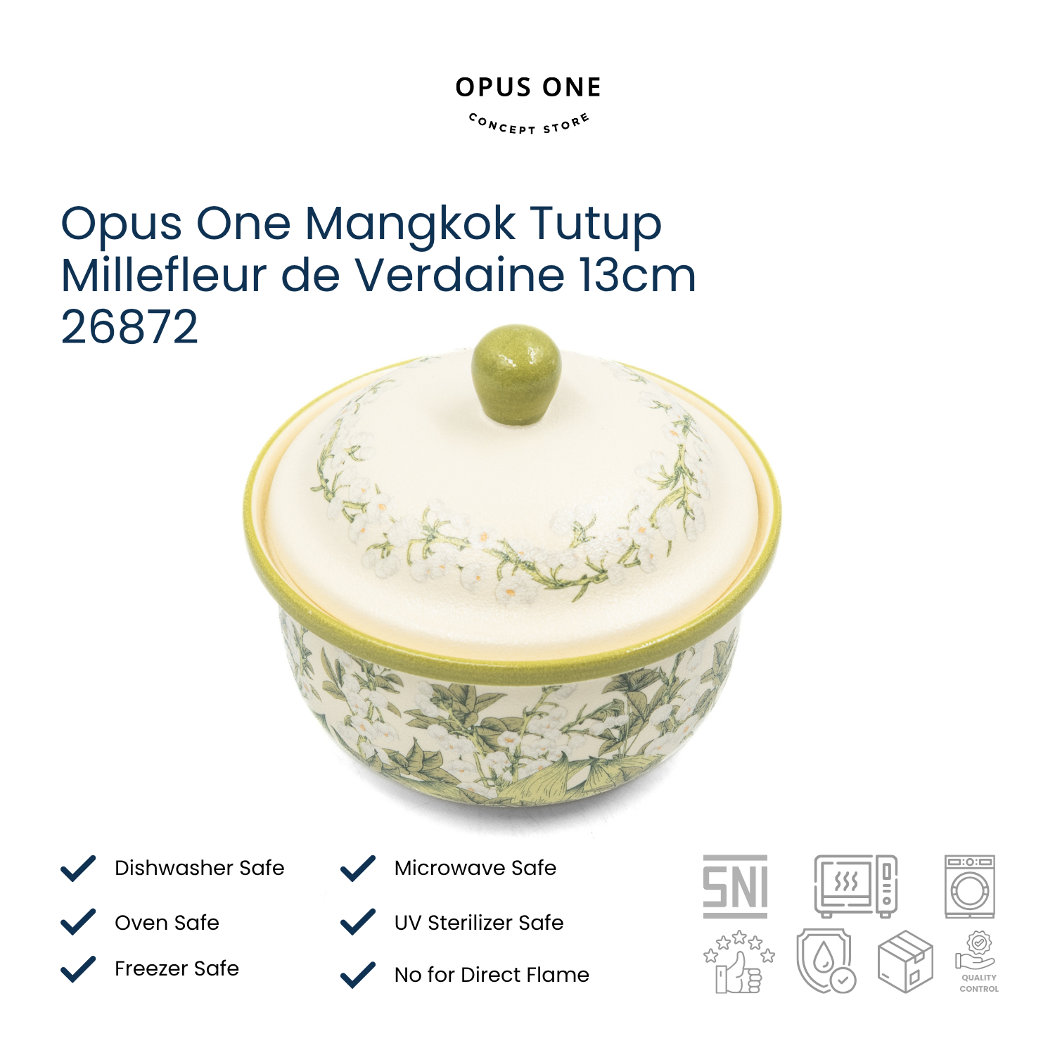 Opus One Mangkok Tutup Millefleur de Verdaine 13cm 26872 - Image 2