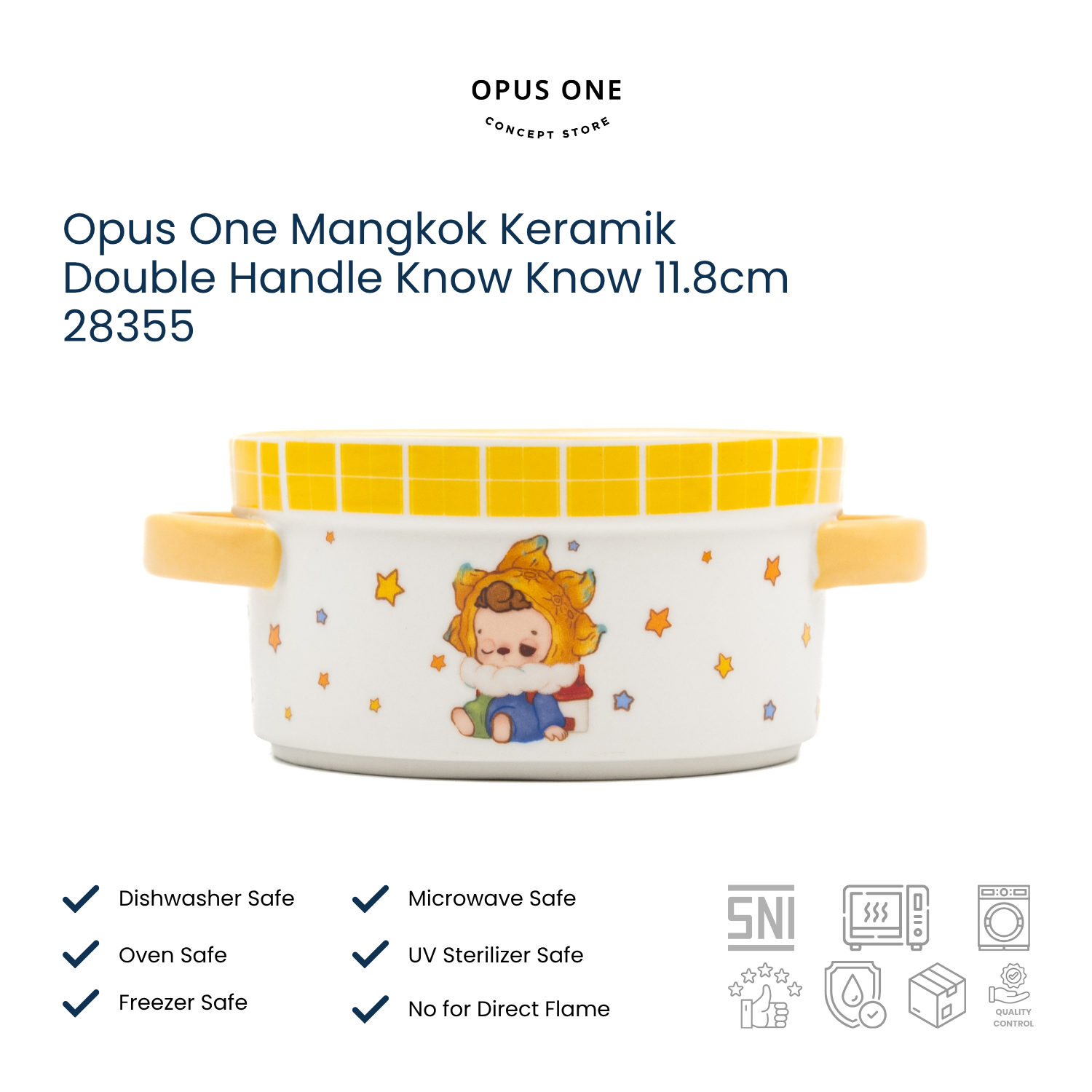 Opus One Mangkok Keramik Double Handle Know Know 11.8cm 28355 - Image 4