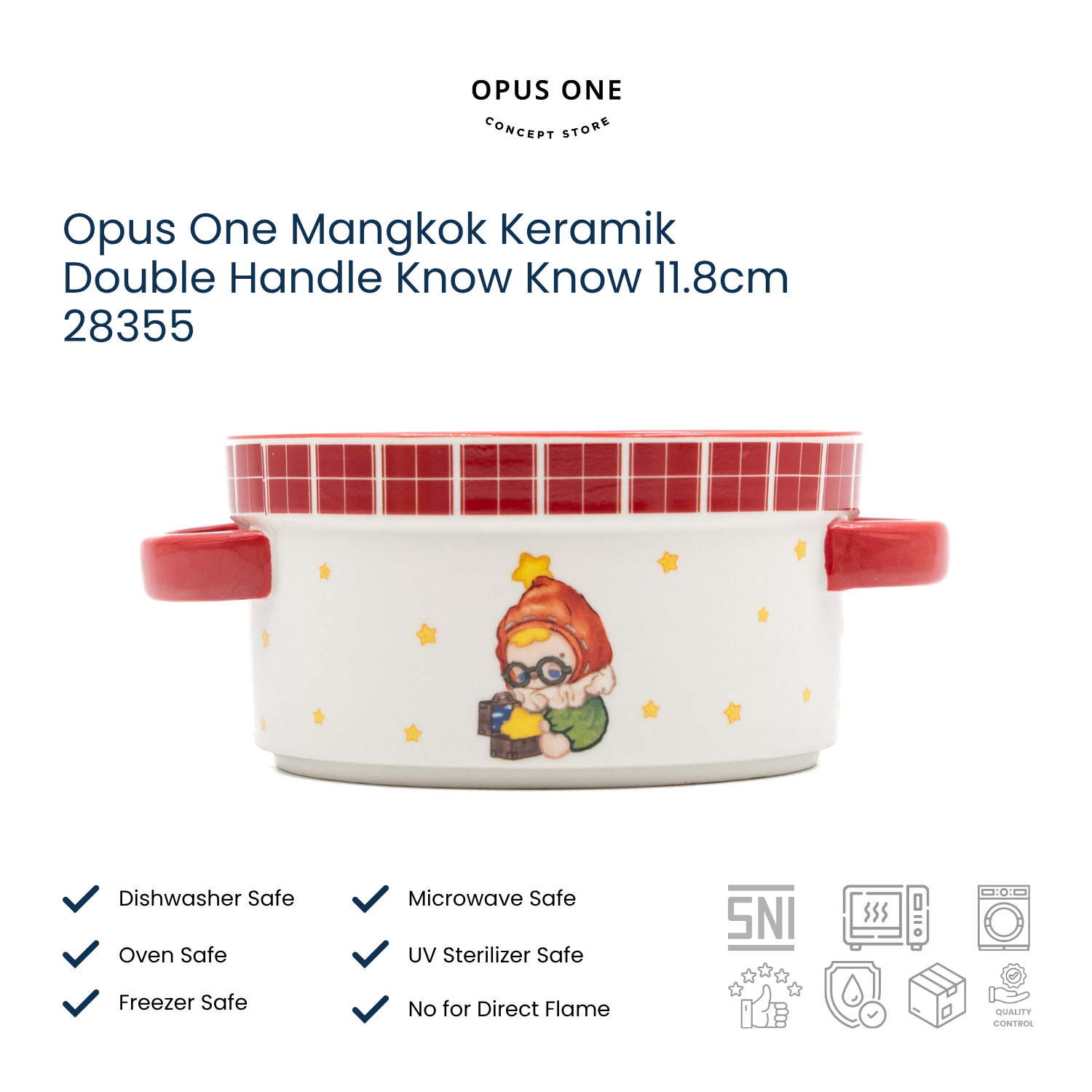 Opus One Mangkok Keramik Double Handle Know Know 11.8cm 28355 - Image 6