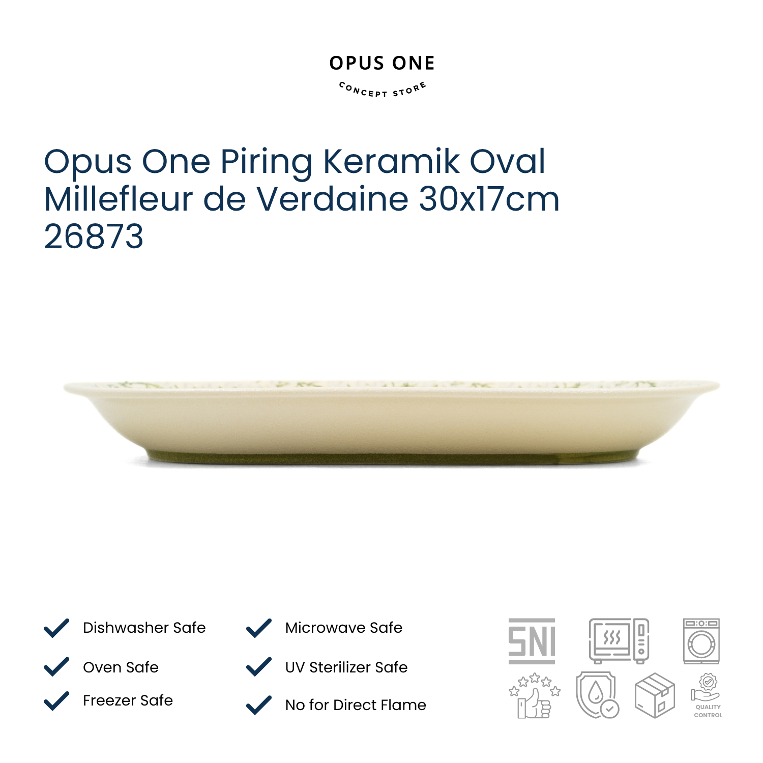 Opus One Piring Keramik Oval Millefleur de Verdaine 30x17cm 26873 - Image 2