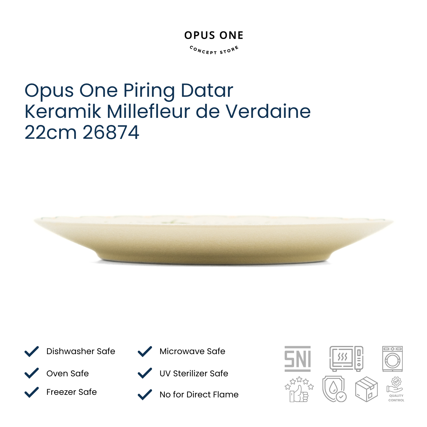 Opus One Piring Datar Keramik Millefleur de Verdaine 22cm 26874 - Image 3