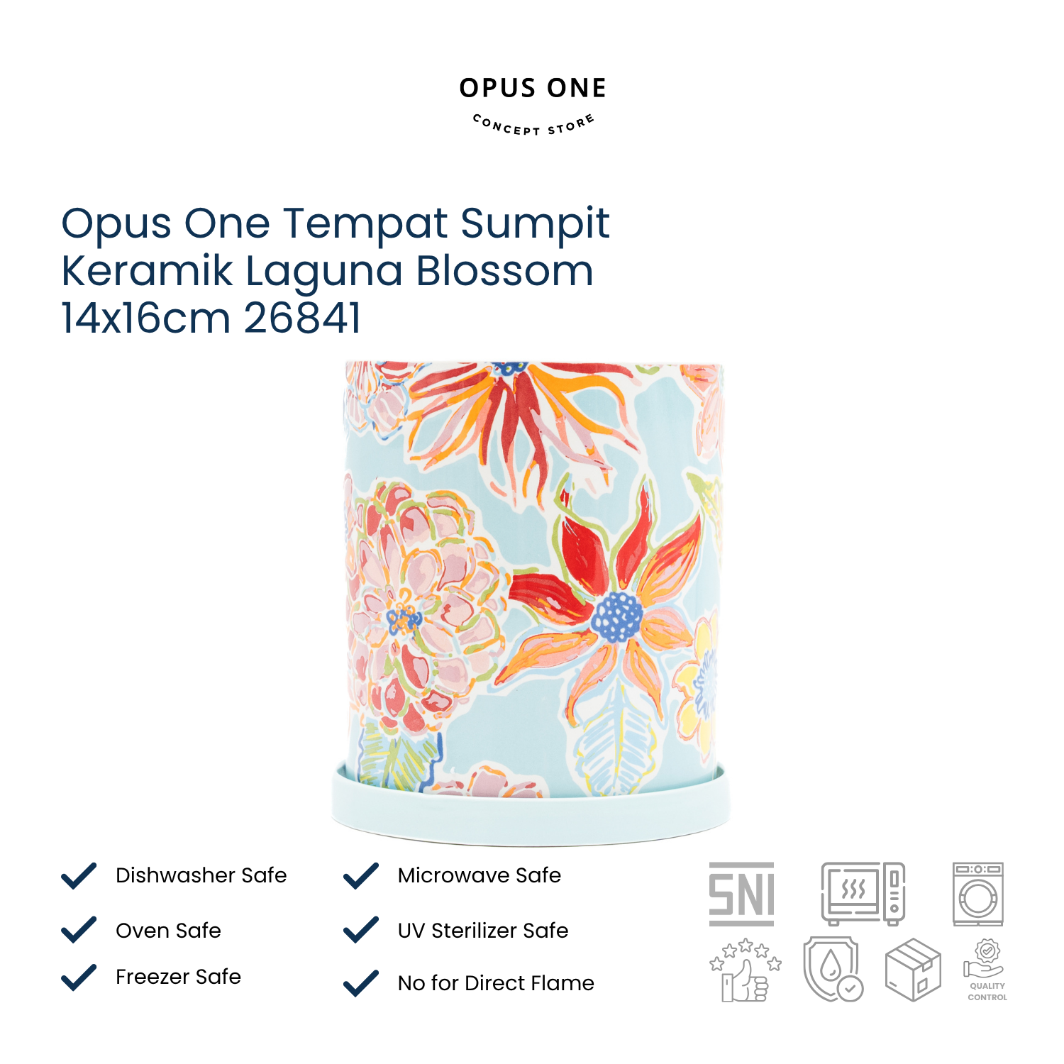 Opus One Tempat Sumpit Keramik Laguna Blossom 14x16cm 26841
